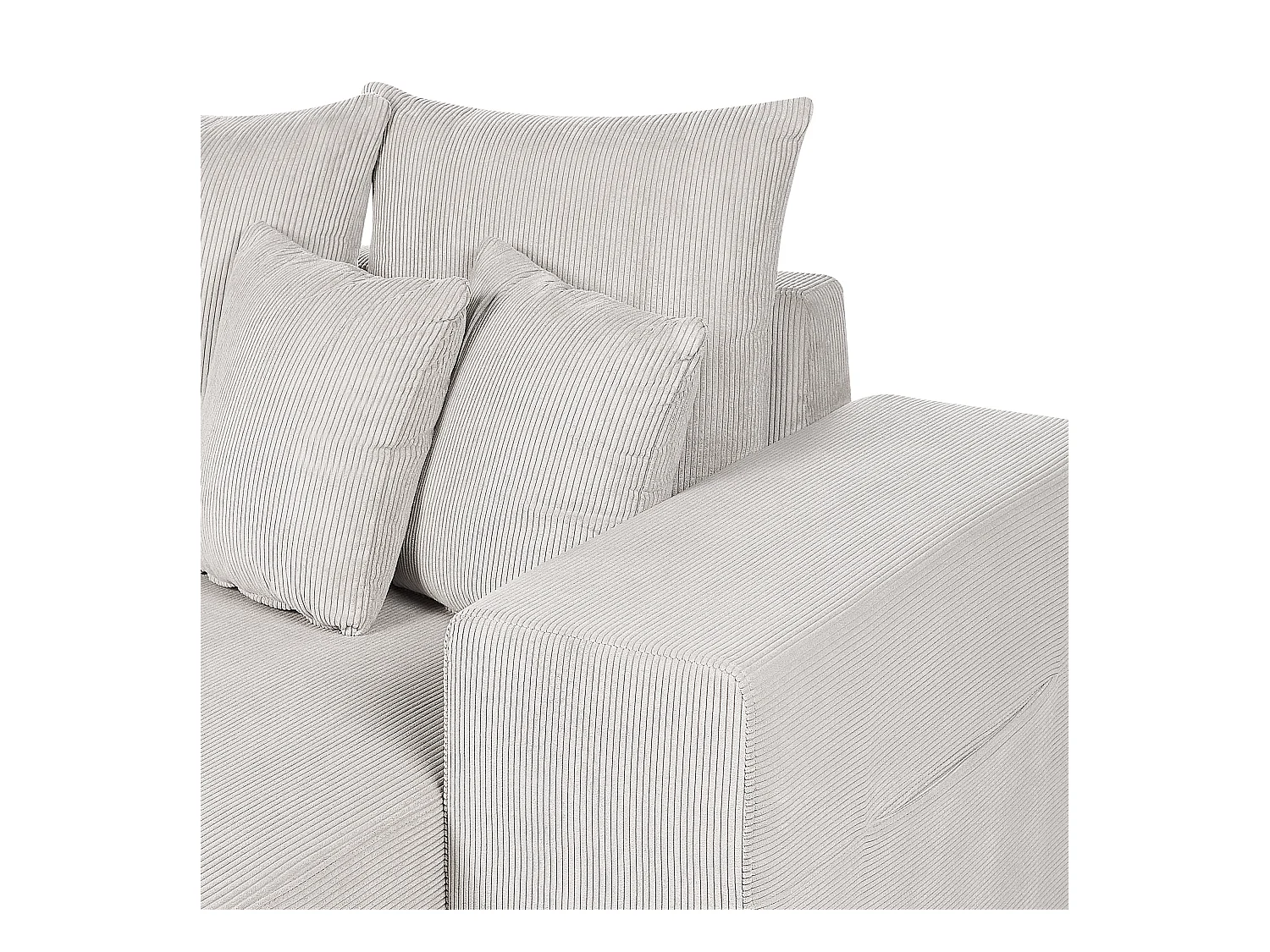 Sofá-cama de canto LUSPA Bombazine Creme claro com arrumação 3 lugares à esquerda