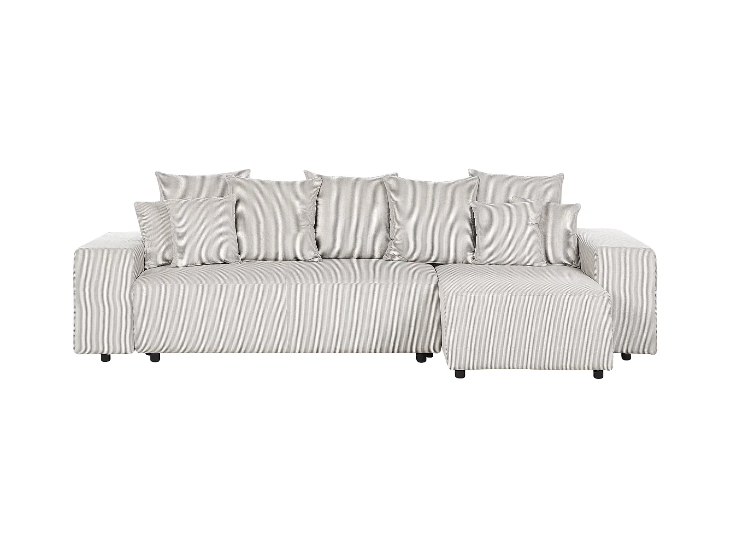 Sofá cama esquinero LUSPA Pana Beige claro con almacenaje 3 plazas Izquierda