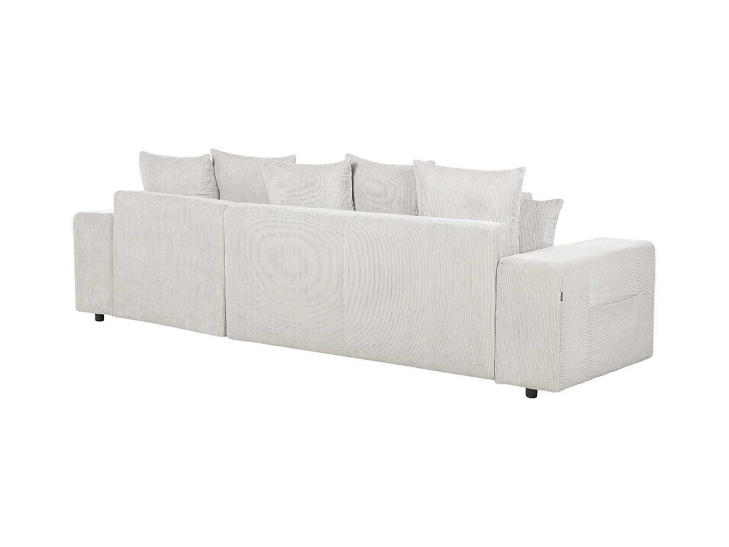 Sofá cama esquinero LUSPA Pana Beige claro con almacenaje 3 plazas Izquierda