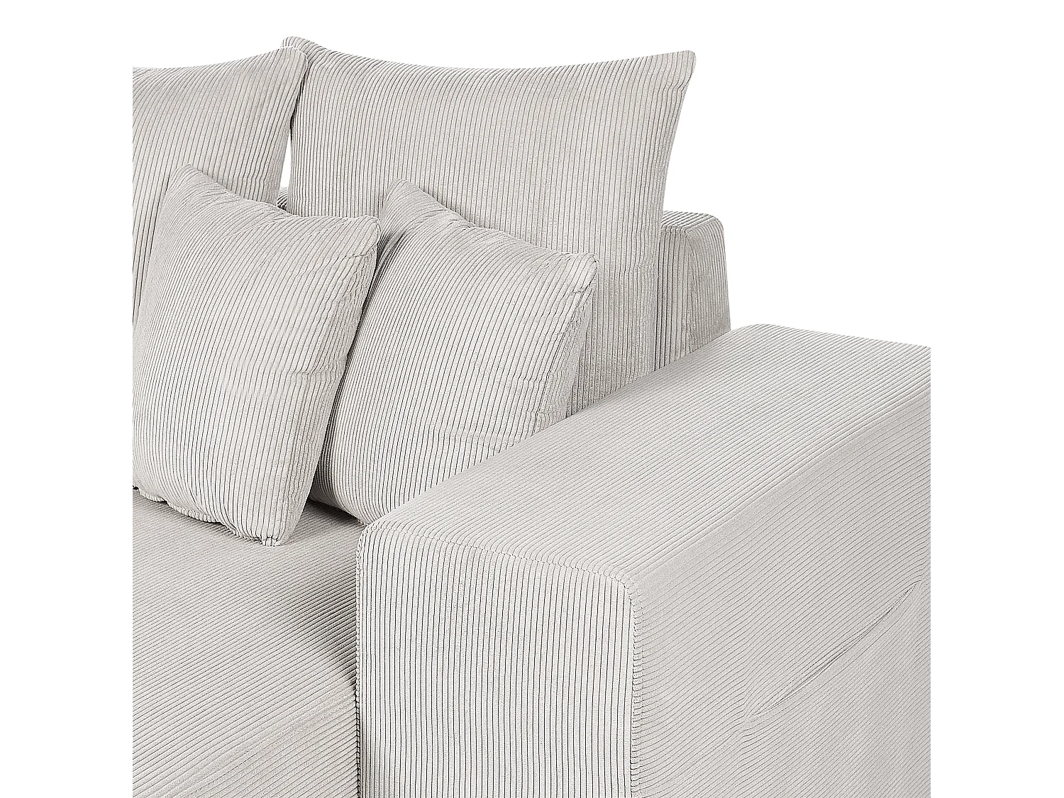 Hoekslaapbank LUSPA Corduroy Lichtbeige met opbergruimte 3-zitter Linkerzijde