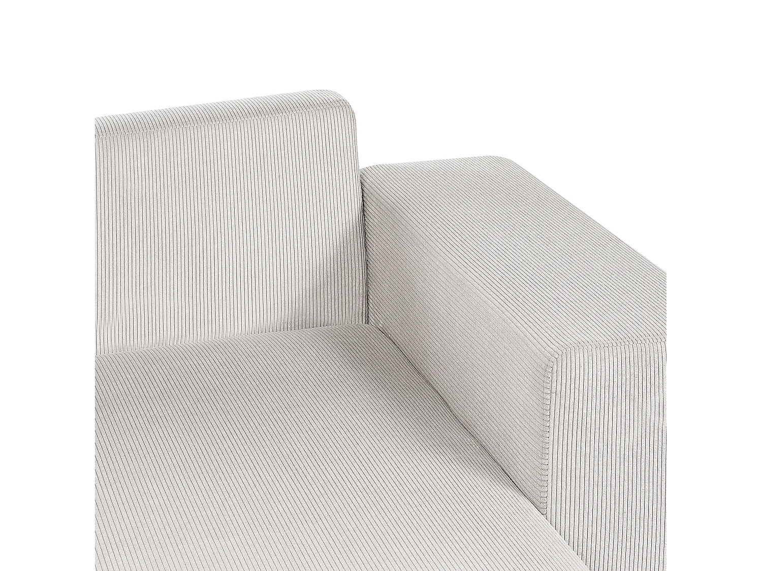 Hoekslaapbank LUSPA Corduroy Lichtbeige met opbergruimte 3-zitter Linkerzijde