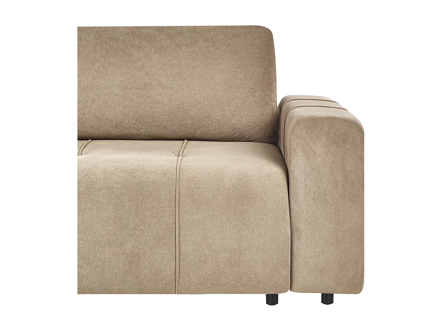 Canapé-lit d'angle 3 places INNVIK Tissu Marron avec rangement Côté droit