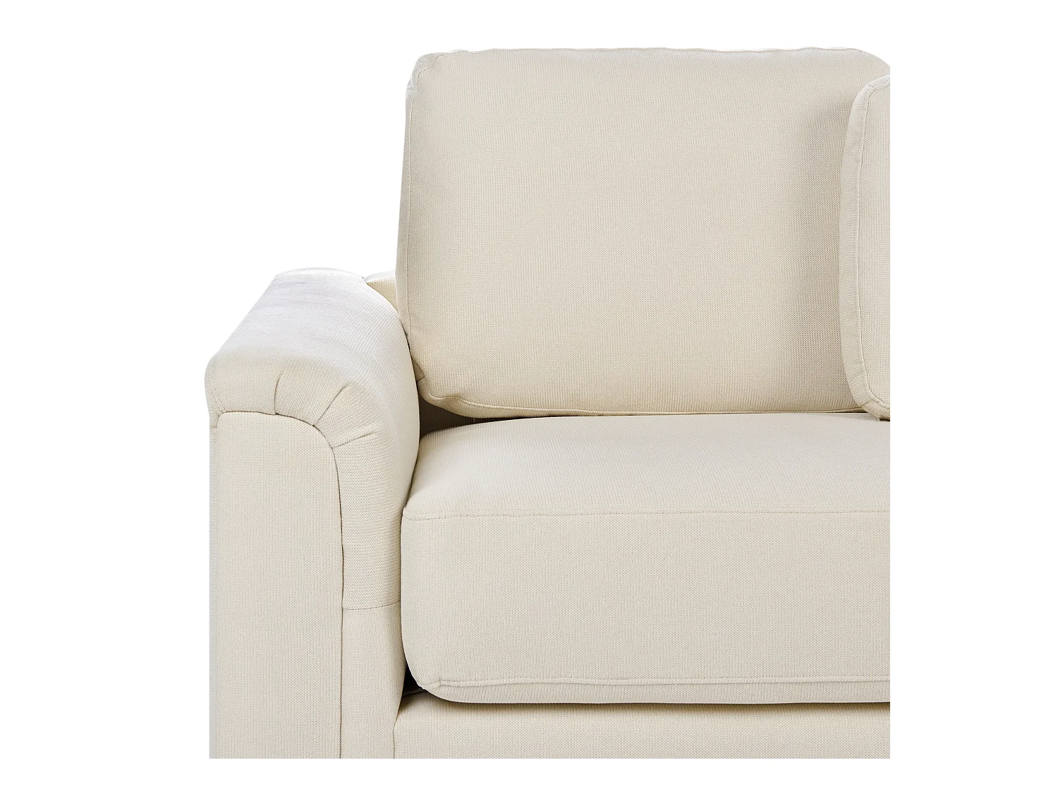 Ecksofa KOHLO Stoff Hellbeige 4-Sitzer linksseitig