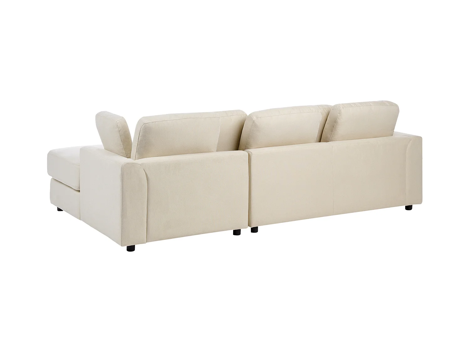 Canapé d'Angle à droite Moderne en Tissu Pieds en Plastique Beige Clair Kohlo