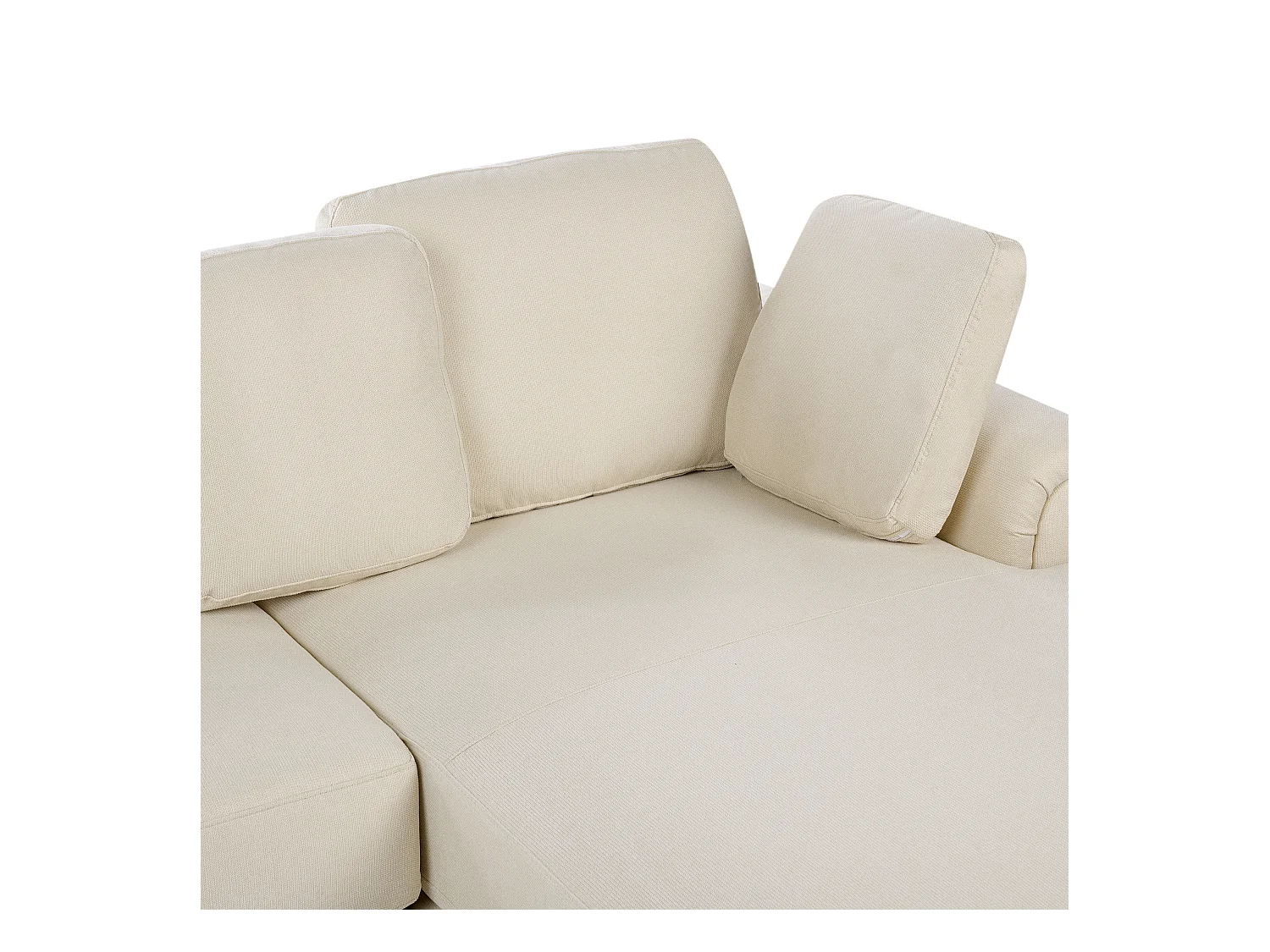 Canapé d'Angle à droite Moderne en Tissu Pieds en Plastique Beige Clair Kohlo