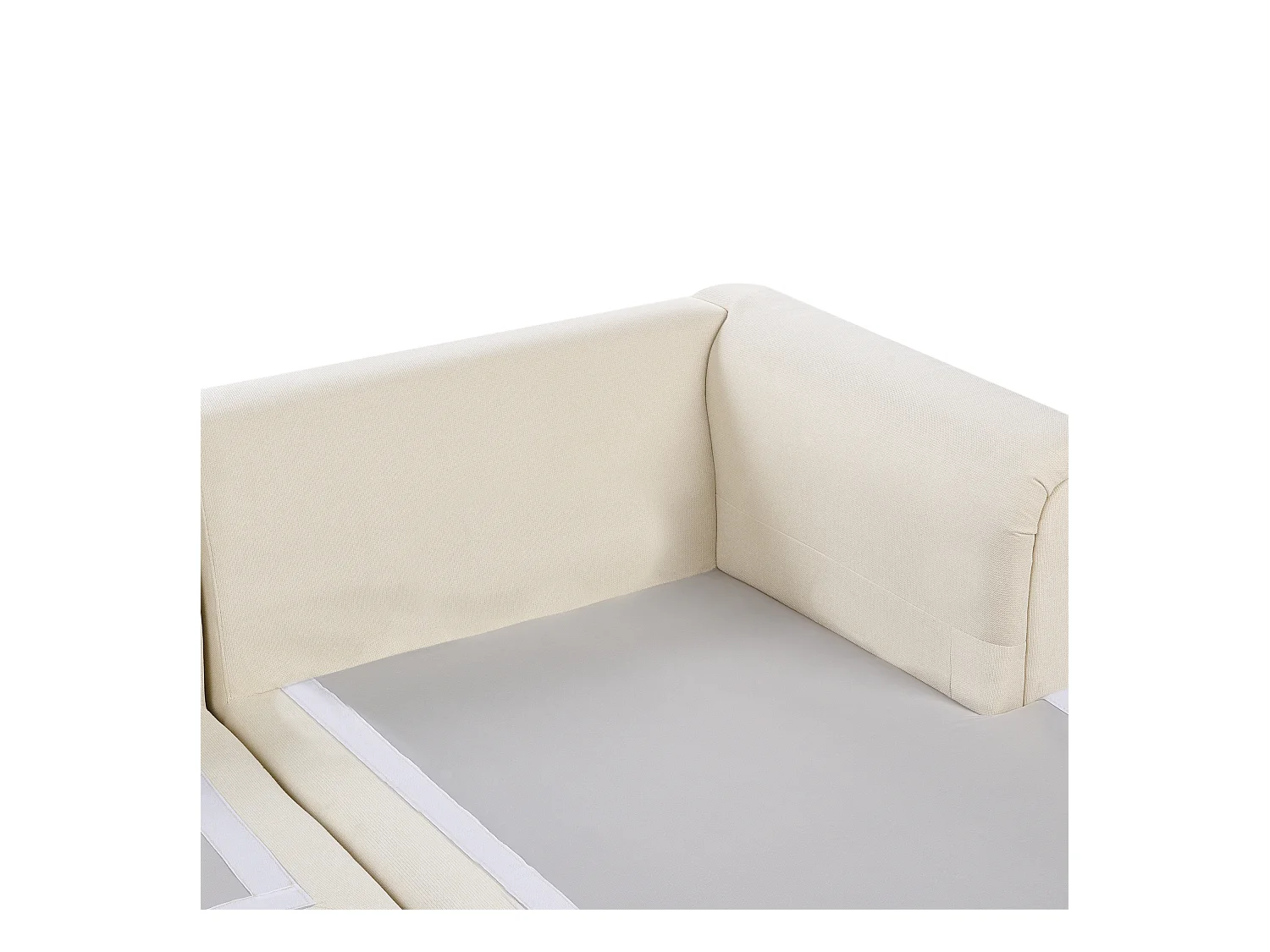Canapé d'Angle à droite Moderne en Tissu Pieds en Plastique Beige Clair Kohlo