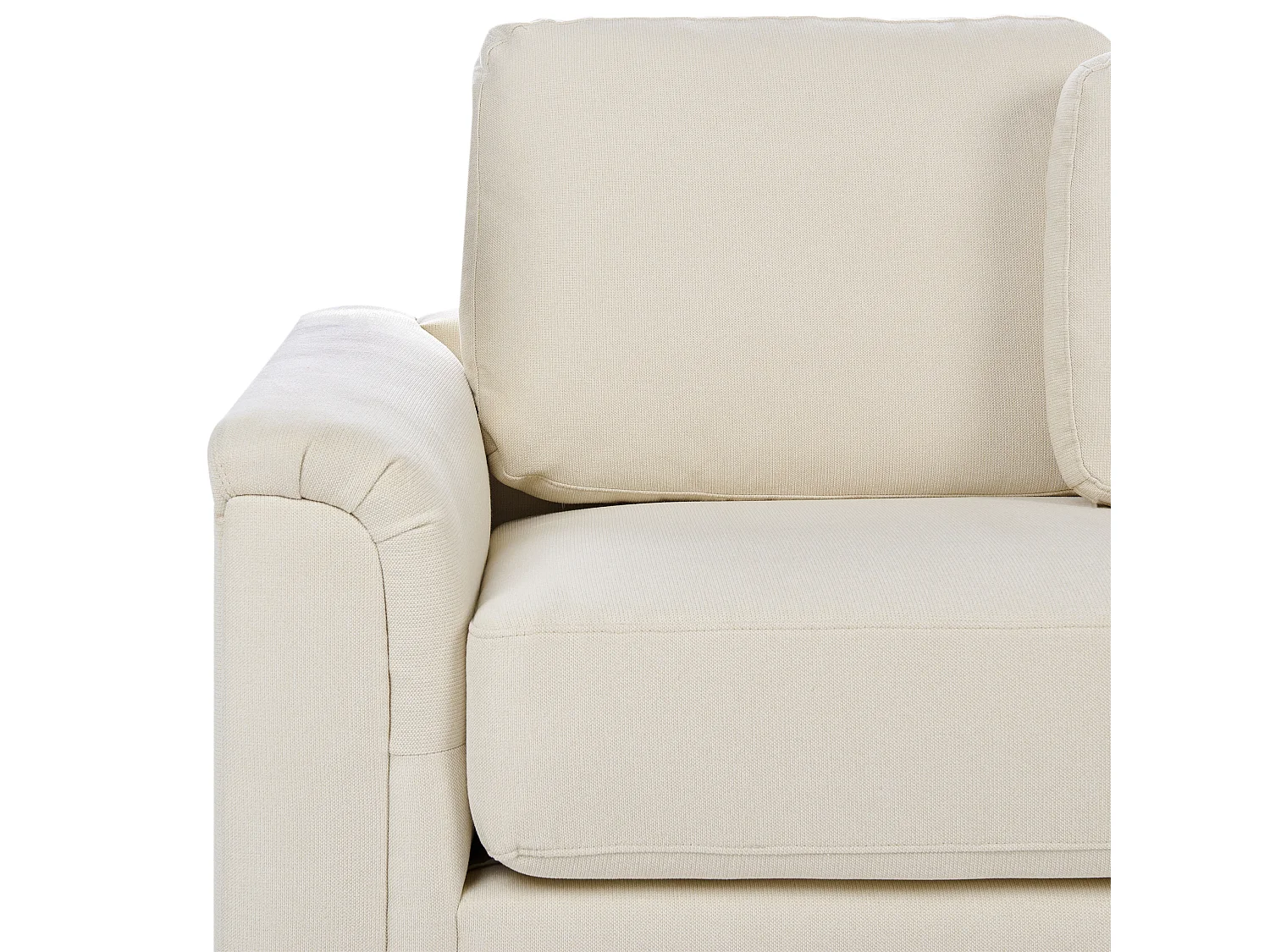 Canapé d'Angle à droite Moderne en Tissu Pieds en Plastique Beige Clair Kohlo