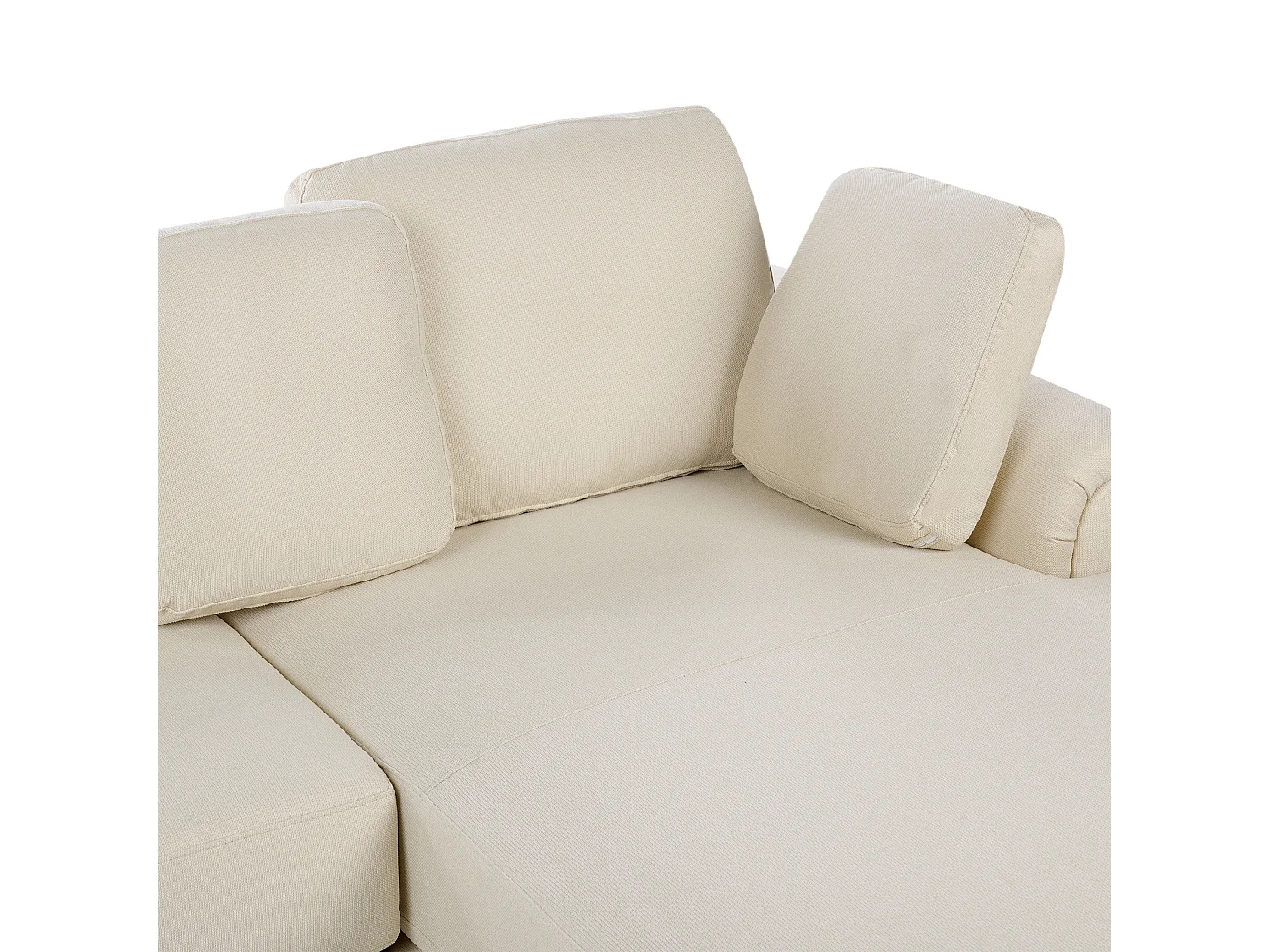 Canapé d'Angle à droite Moderne en Tissu Pieds en Plastique Beige Clair Kohlo