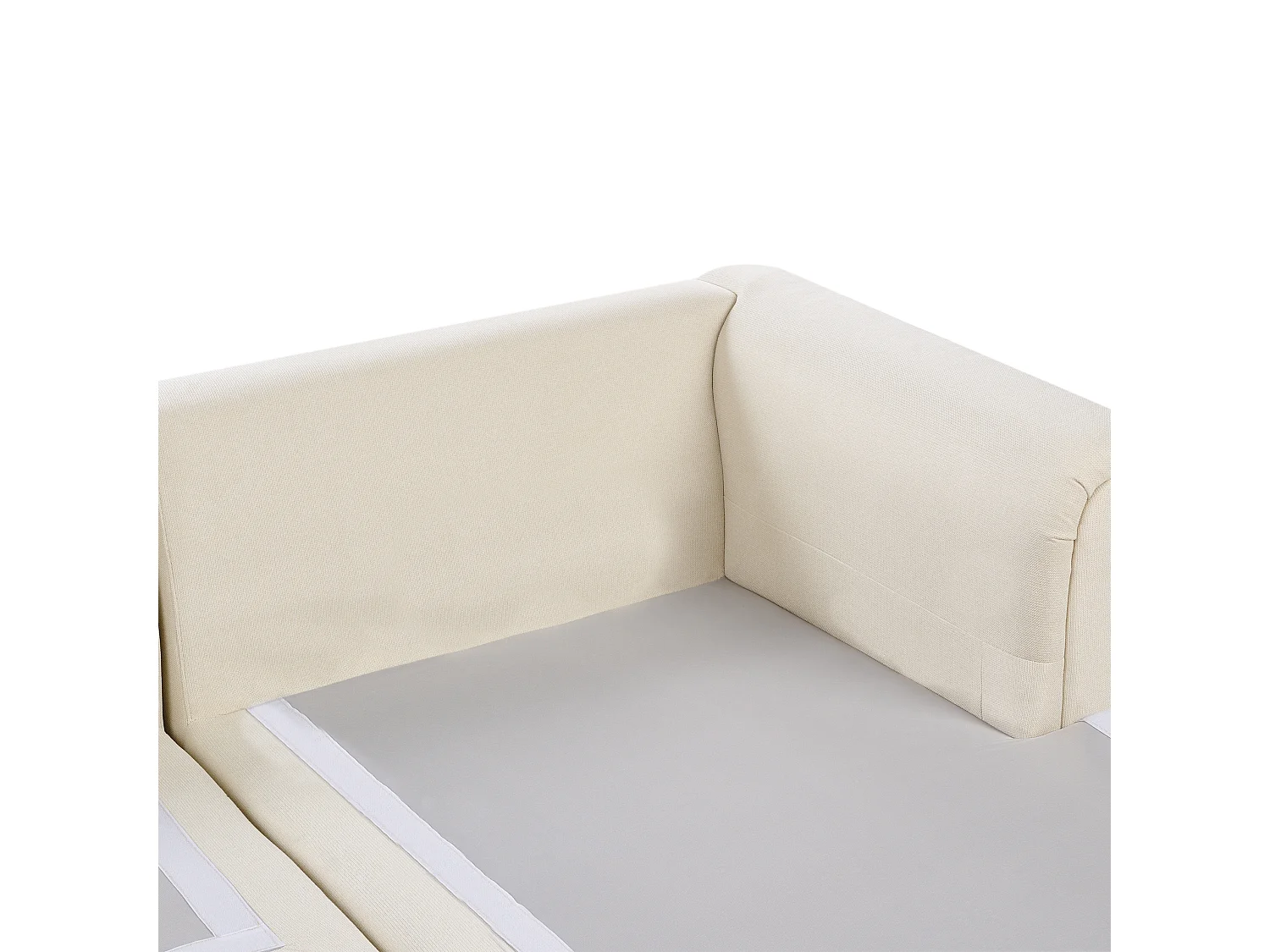 Canapé d'Angle à droite Moderne en Tissu Pieds en Plastique Beige Clair Kohlo