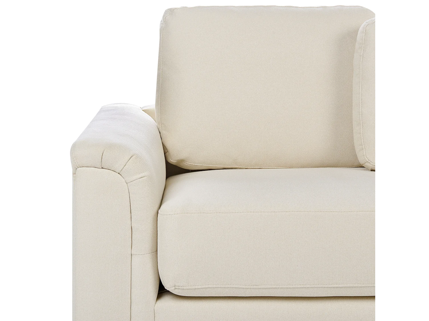 Sofá de canto KOHLO Tecido Creme claro 4 lugares à esquerda