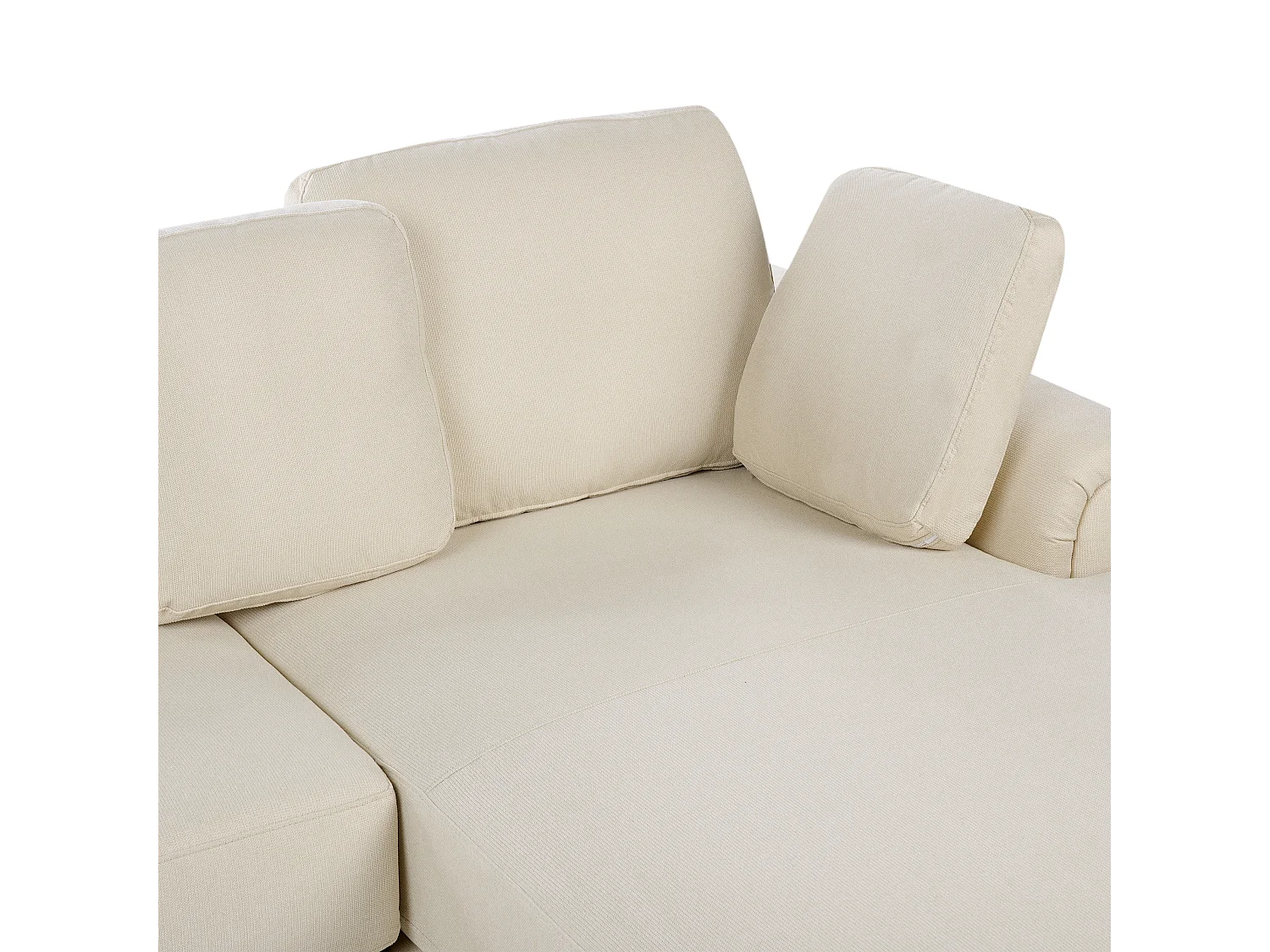 Sofá de canto KOHLO Tecido Creme claro 4 lugares à esquerda