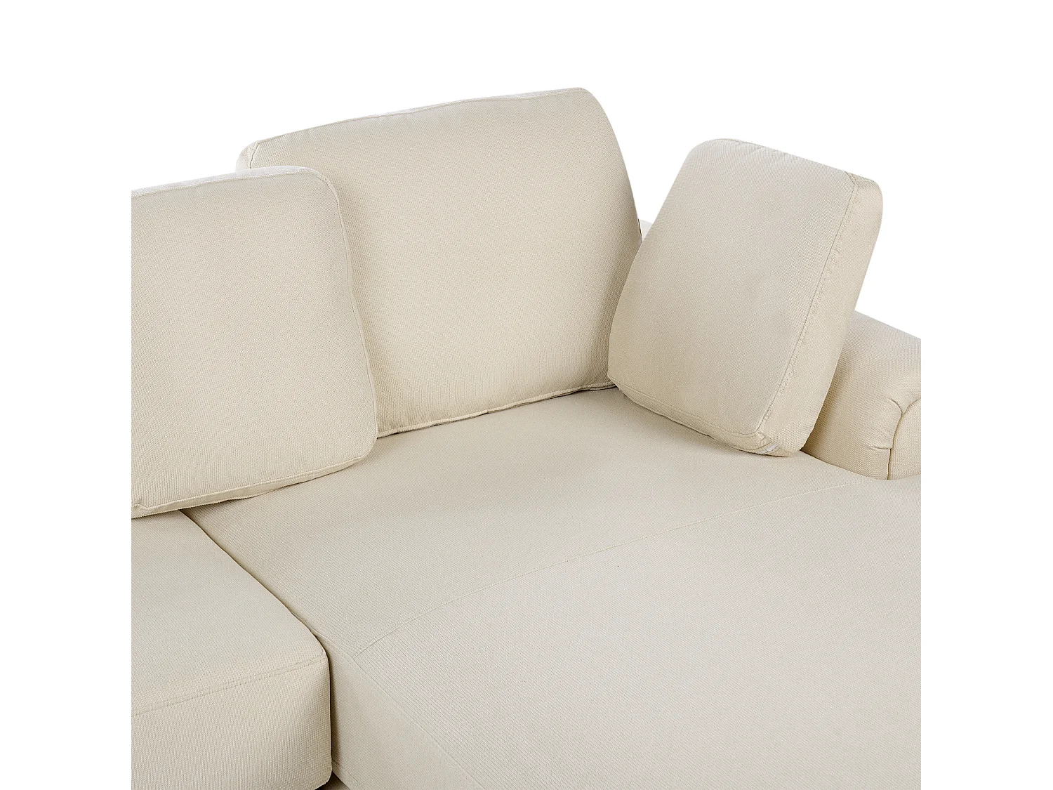 Canapé d'angle 4 places en coton beige