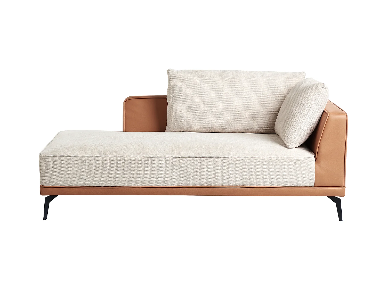 Sofá de canto MYKEN Tecido Creme claro 3 lugares à direita