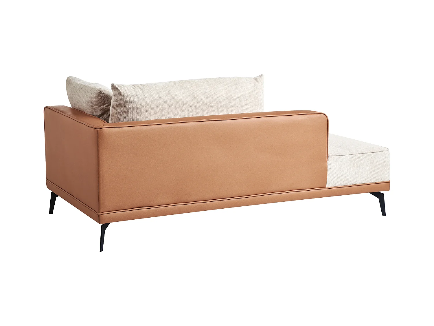 Sofá de canto MYKEN Tecido Creme claro 3 lugares à direita