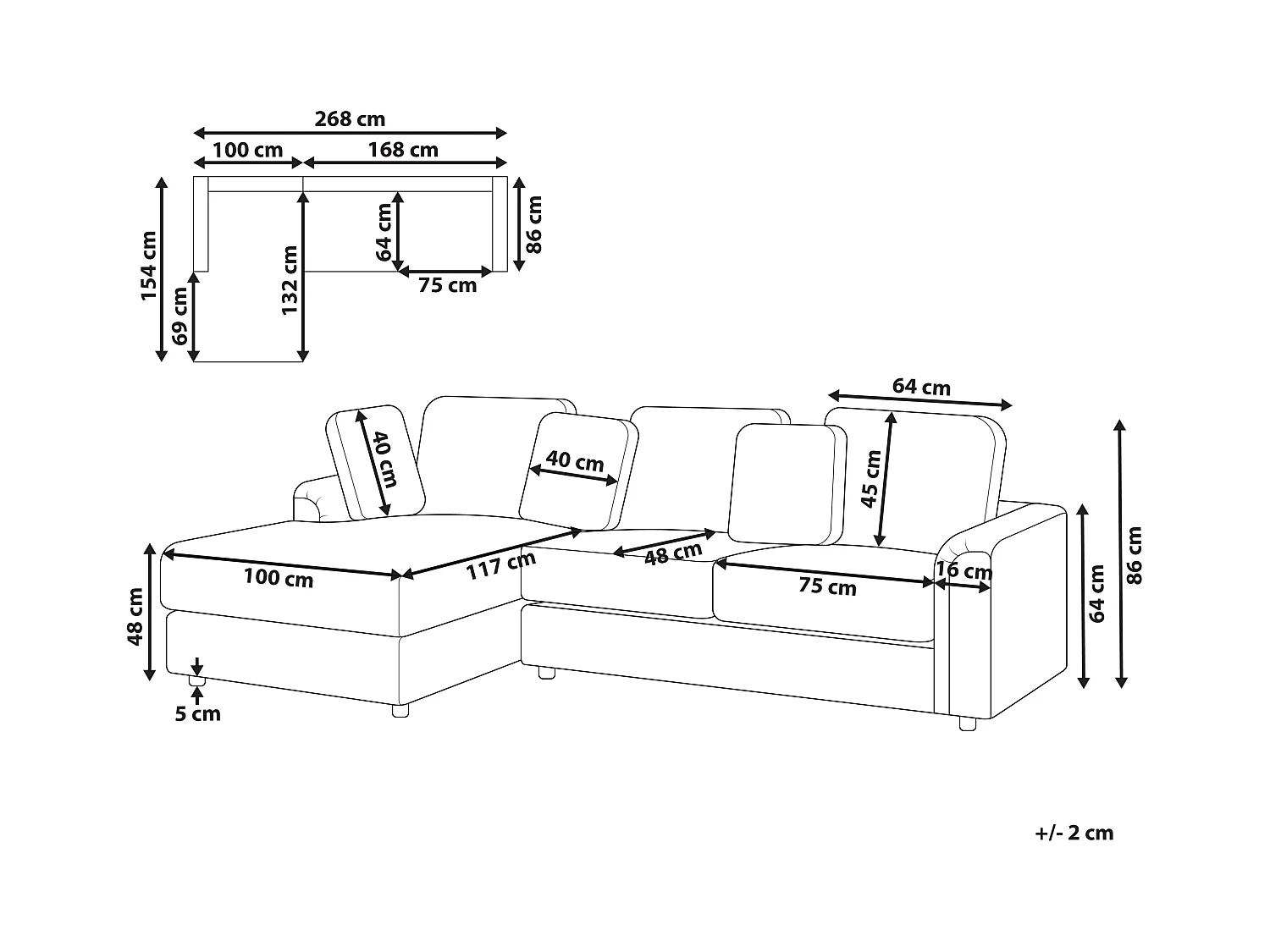 Narożnik KOHLO Jasnobeżowy dla 4 osób Prawostronny