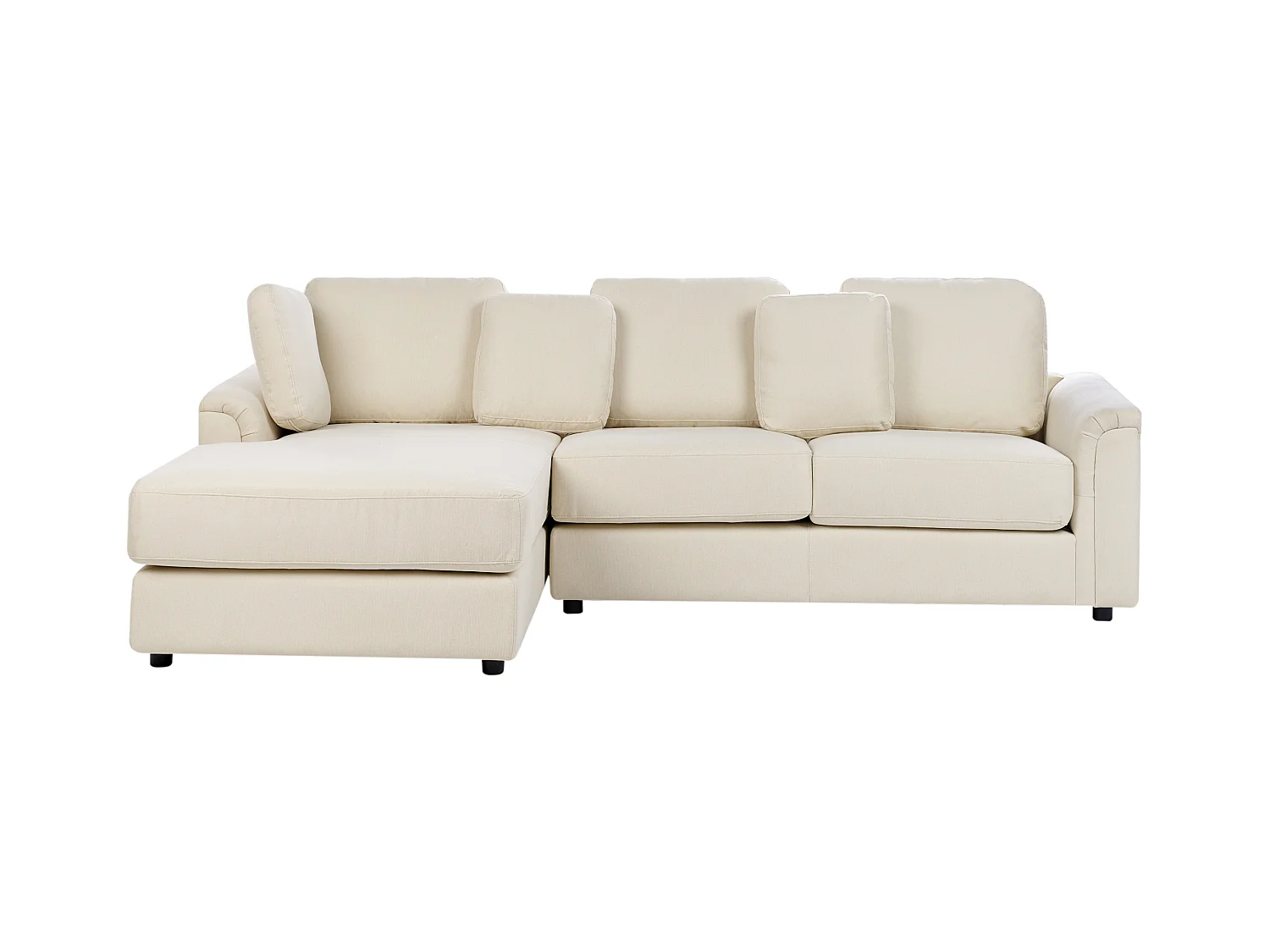 Ecksofa KOHLO Stoff Hellbeige 4-Sitzer rechtsseitig