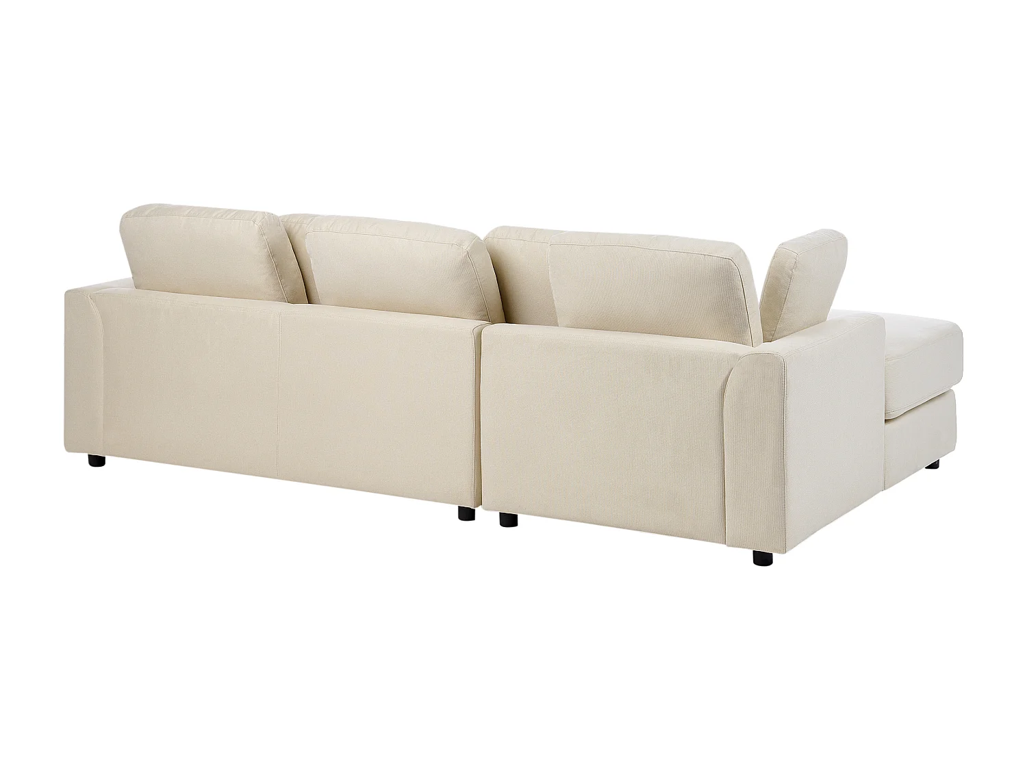Canapé d'Angle à gauche Moderne en Tissu Pieds en Plastique Beige Clair Kohlo