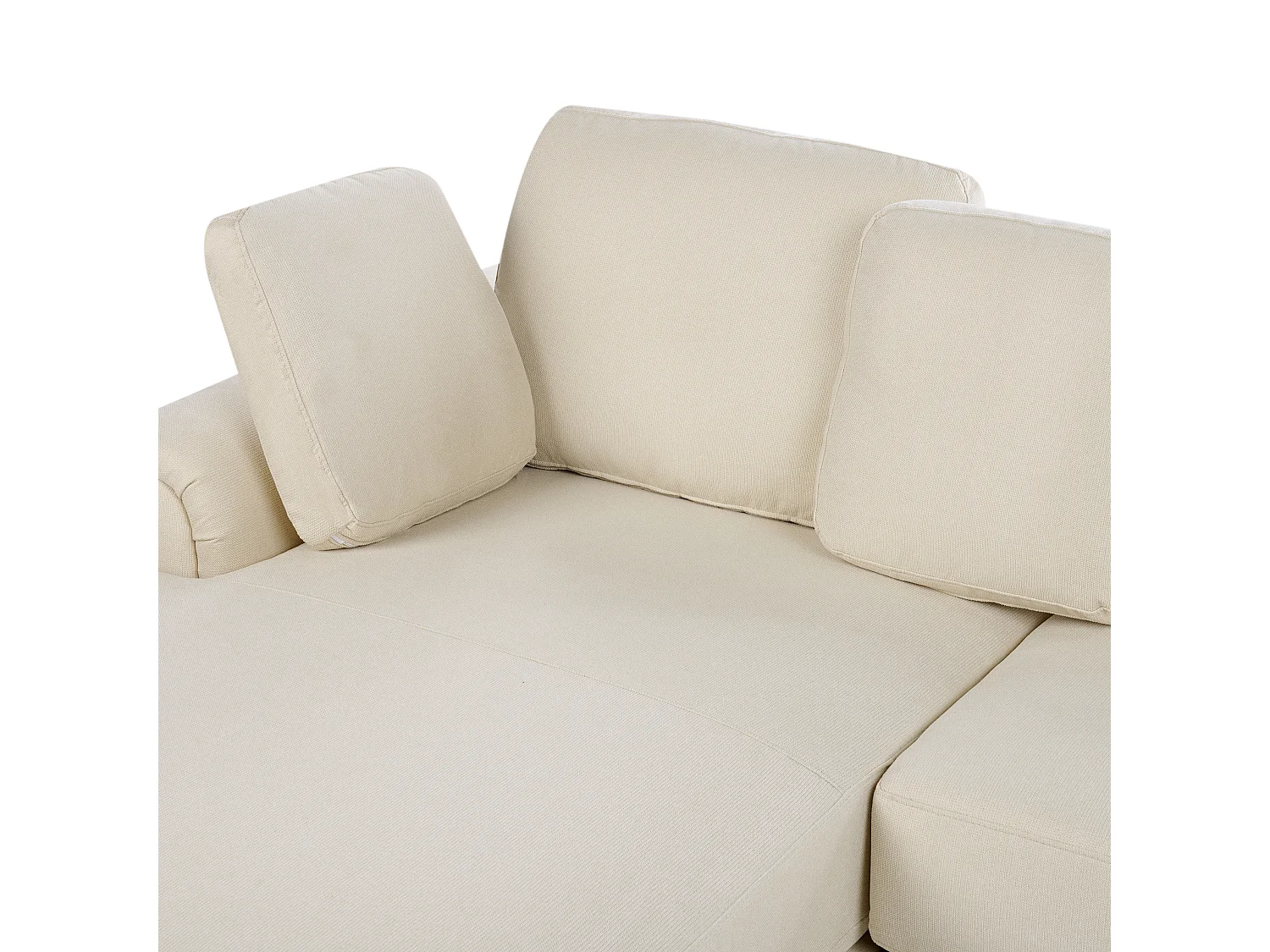 Canapé d'Angle à gauche Moderne en Tissu Pieds en Plastique Beige Clair Kohlo