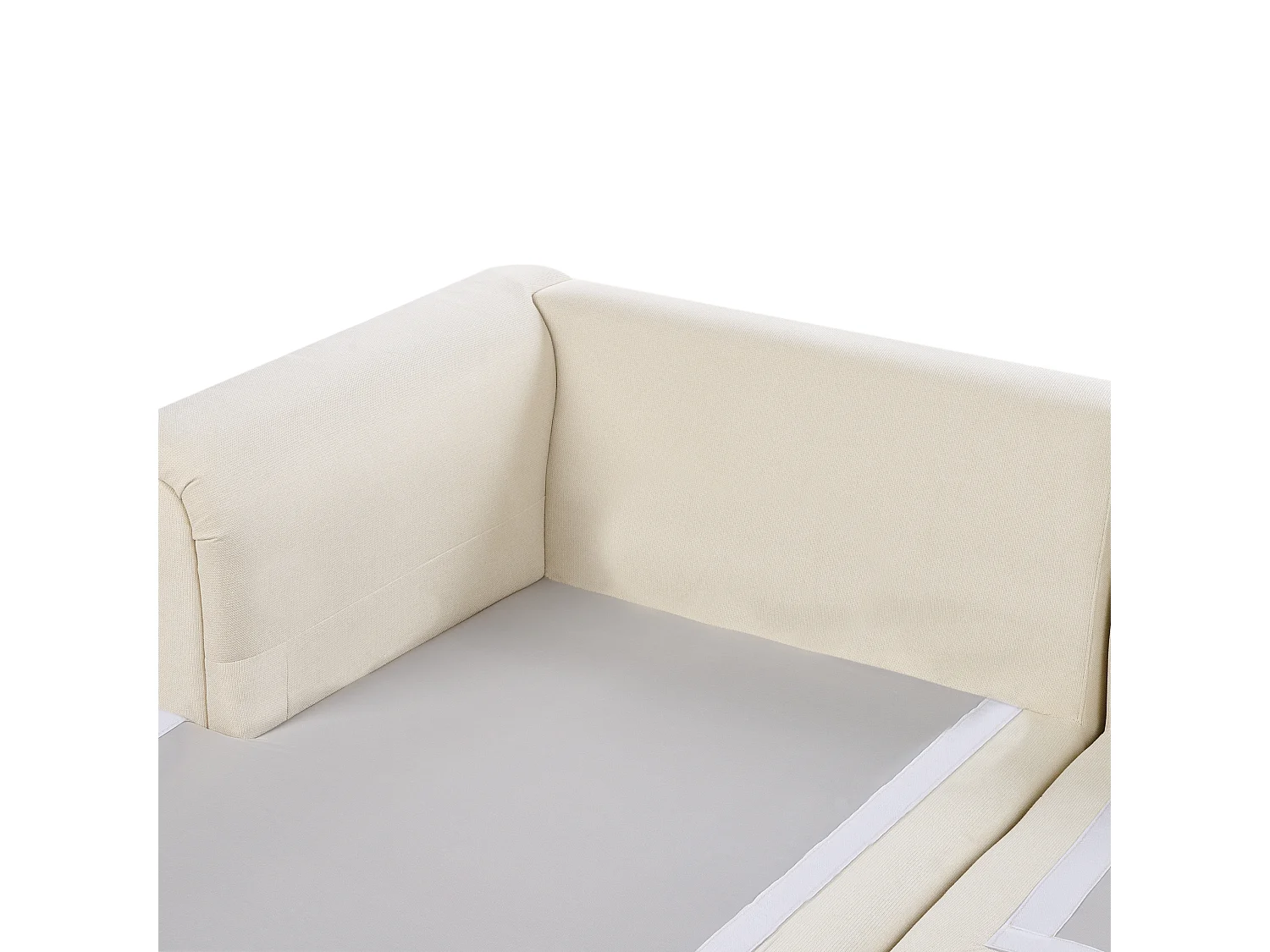 Canapé d'Angle à gauche Moderne en Tissu Pieds en Plastique Beige Clair Kohlo