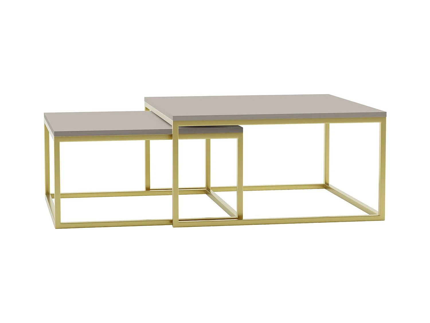 Conjunto mesa de centro Oswego 102, Dorado|Cachemira, 39x76x76cm, Aglomerado laminado