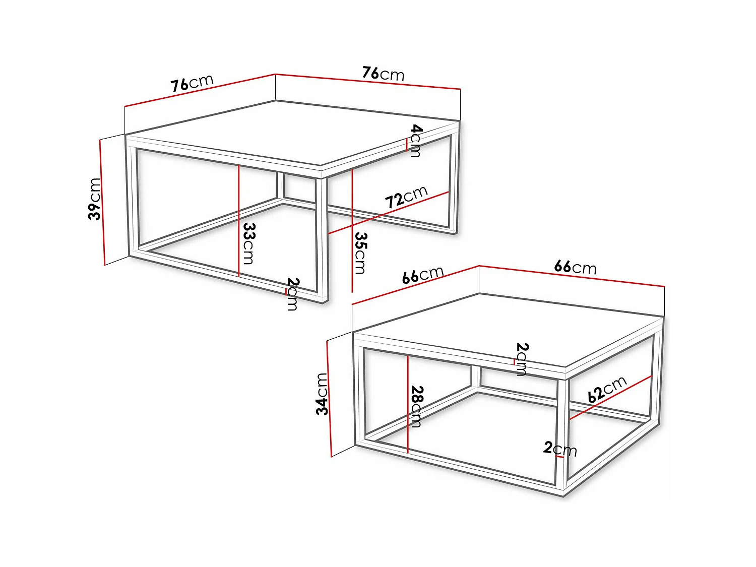 Conjunto mesa de centro Oswego 102, Dorado|Cachemira, 39x76x76cm, Aglomerado laminado