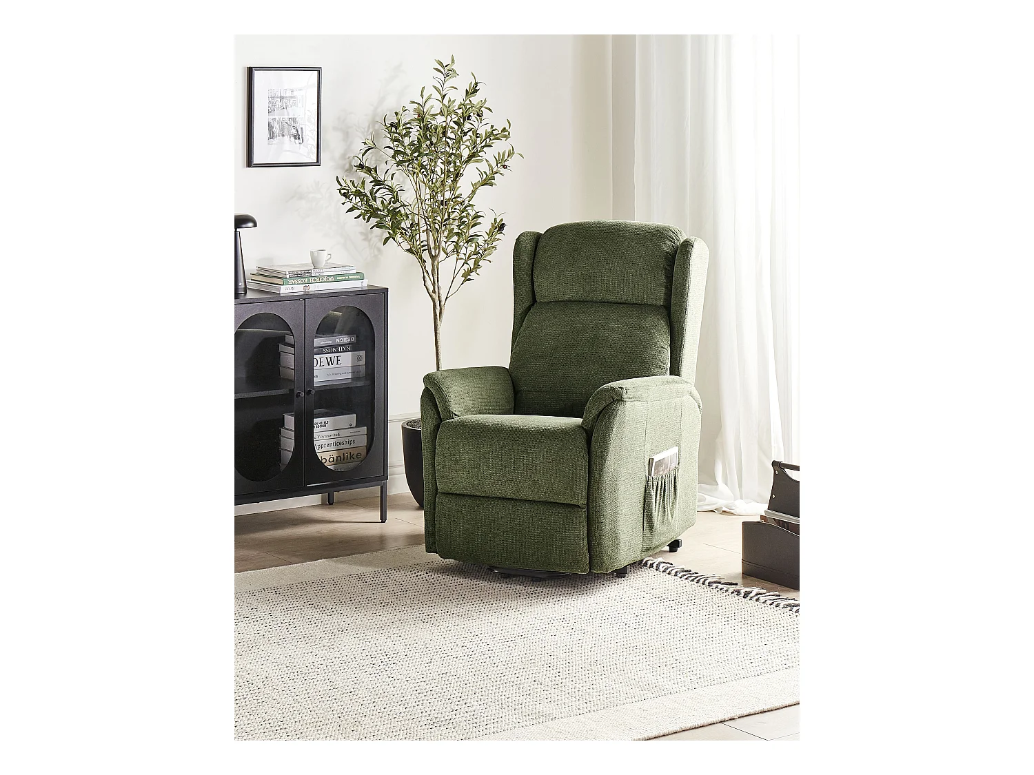 Fauteuil inclinable électrique ELEGY Repose-pieds inclus Tissu Vert