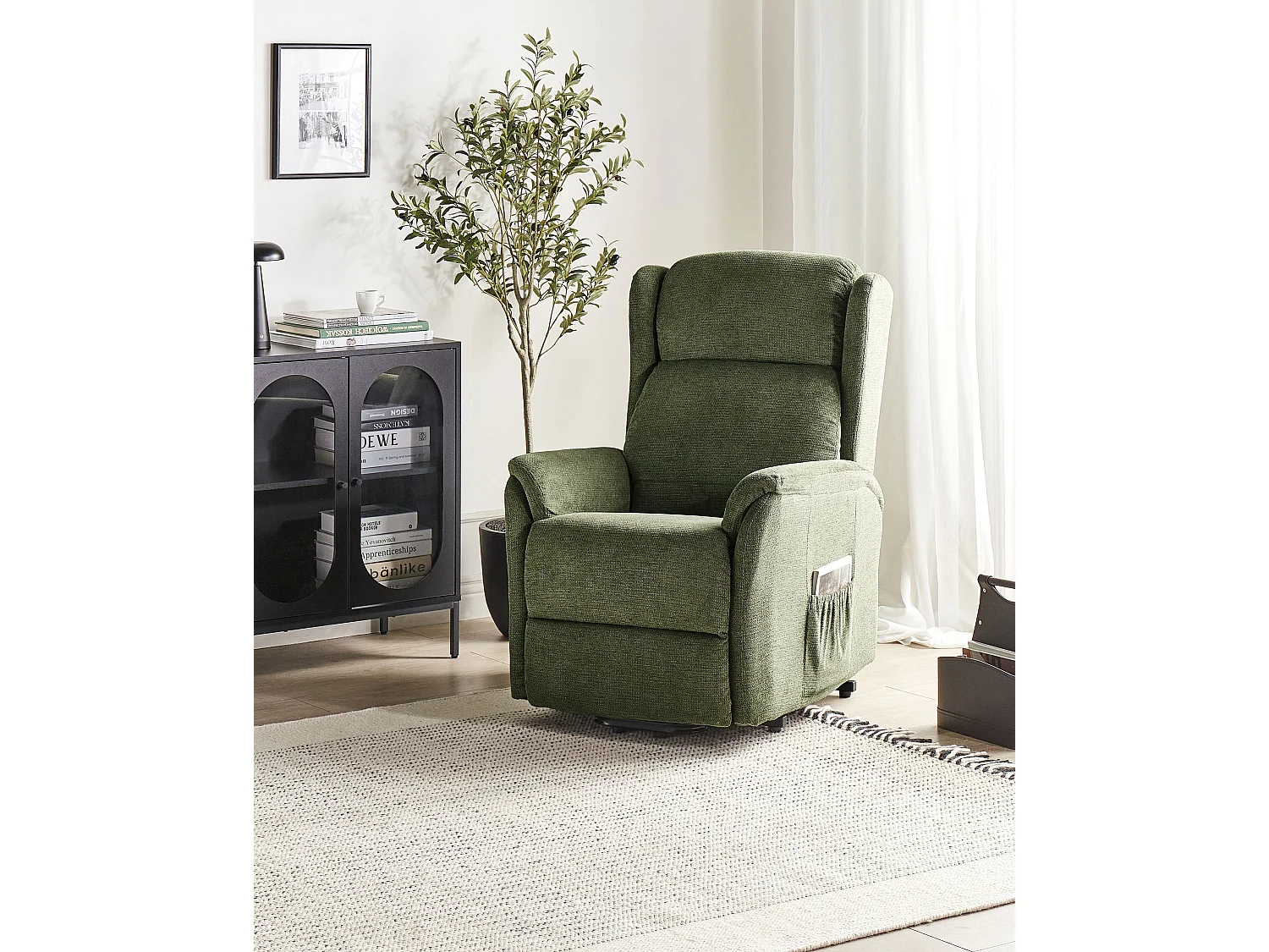 Fauteuil inclinable électrique ELEGY Repose-pieds inclus Tissu Vert