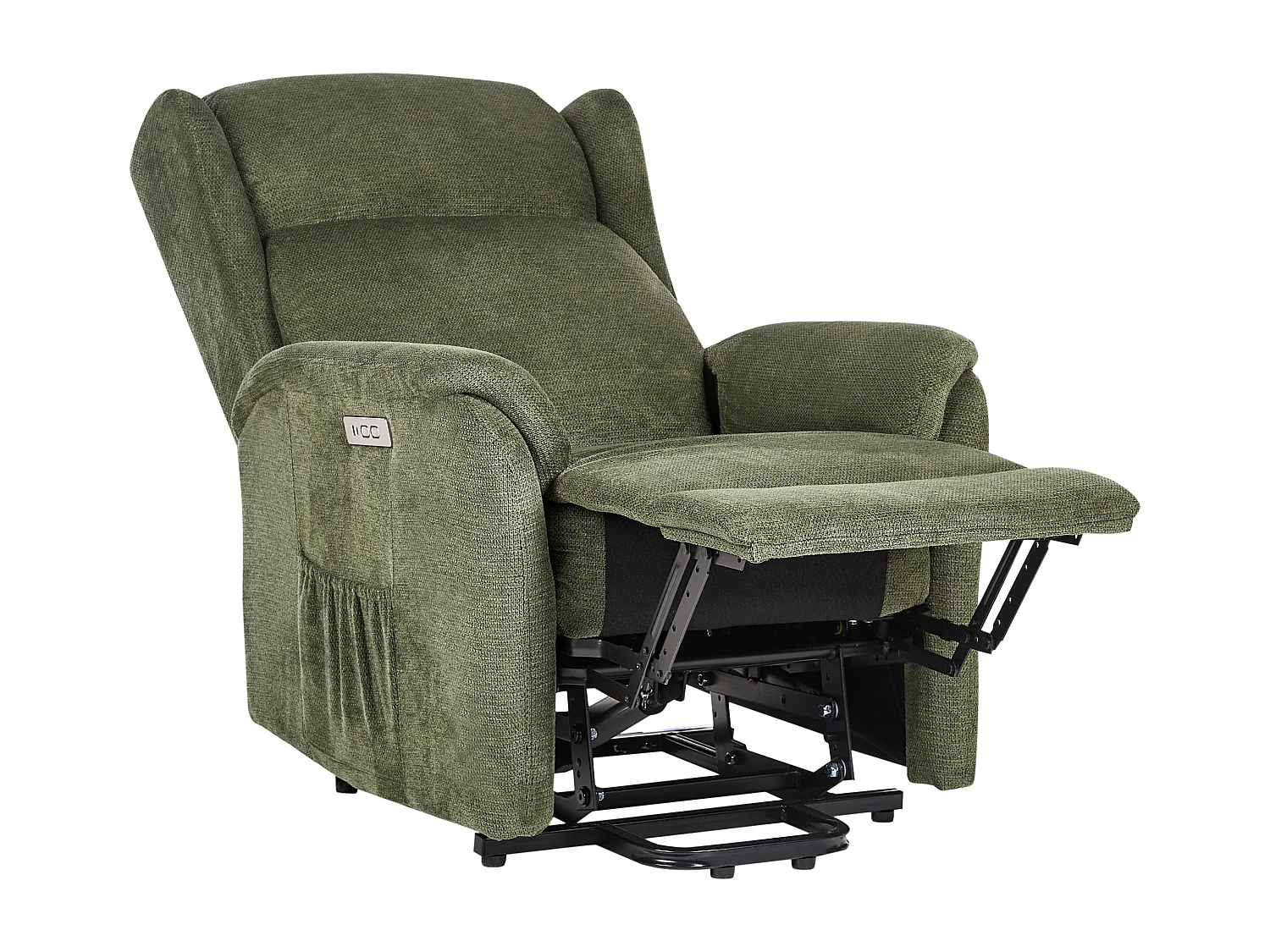 Fauteuil inclinable électrique ELEGY Repose-pieds inclus Tissu Vert