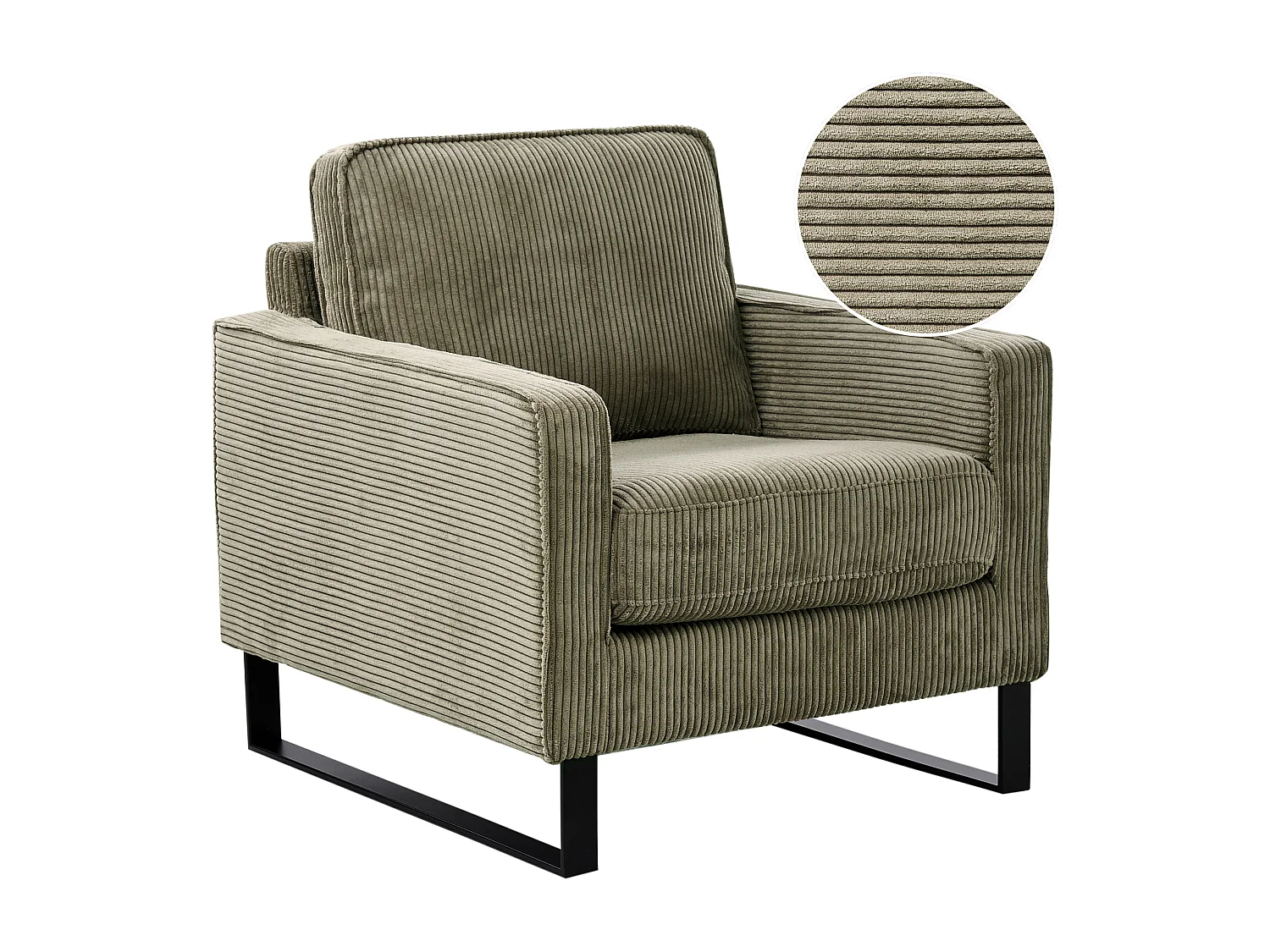 Fauteuil VIND Velours côtelé Vert