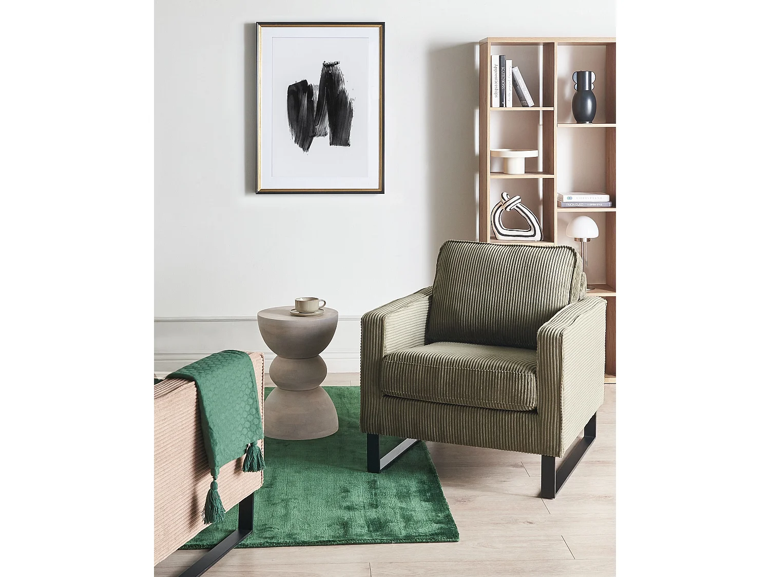 Fauteuil VIND Velours côtelé Vert