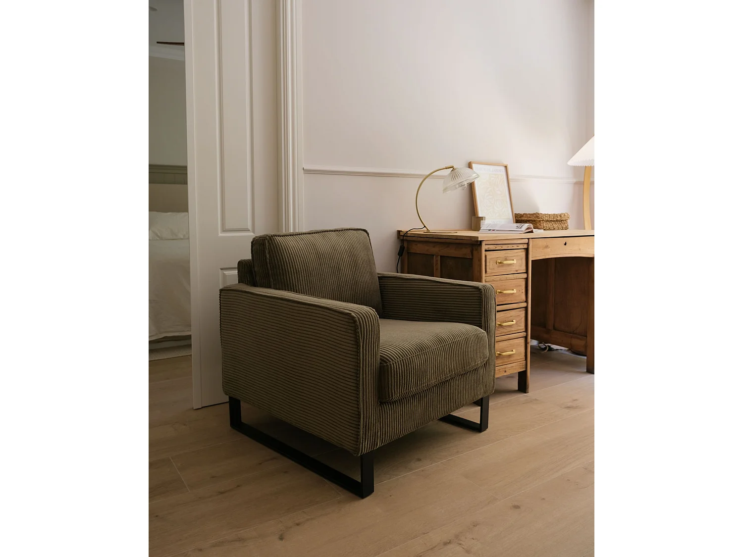 Fauteuil VIND Corduroy Groen