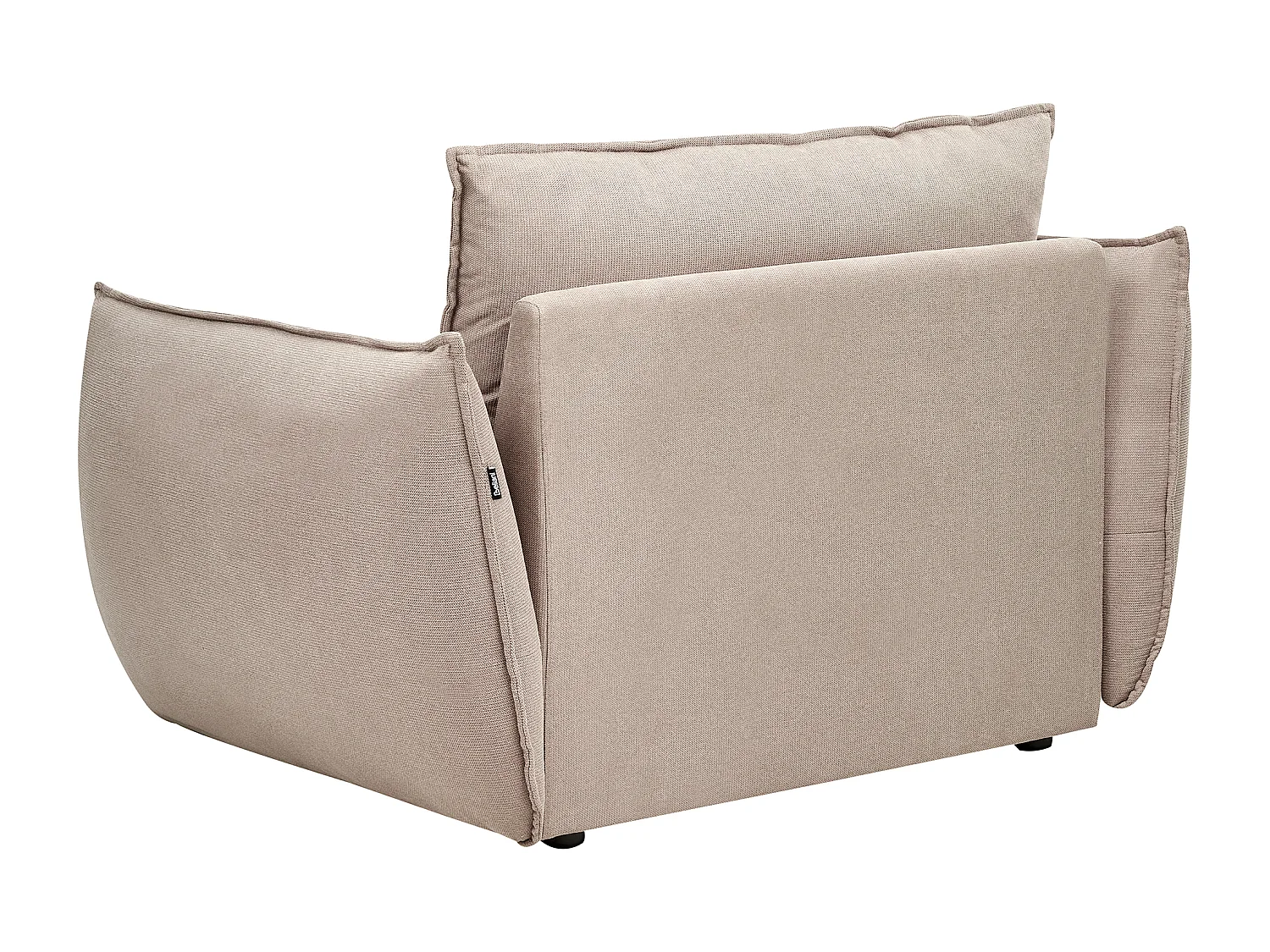 Sessel Stoff beige/taupe mit tiefem und breitem Sitz Kissen gepolstert Kunes