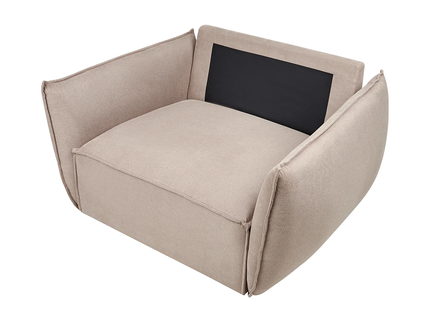 Sessel Stoff beige/taupe mit tiefem und breitem Sitz Kissen gepolstert Kunes