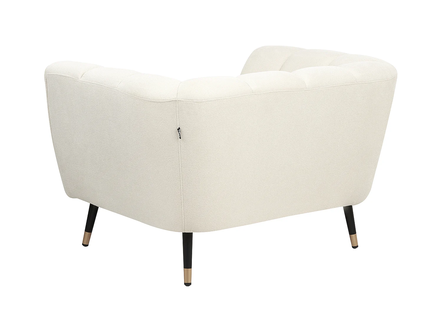 Sessel Stoff hellbeige mit tiefem und breitem Sitz Kissen gepolstert gemütlich Orsta