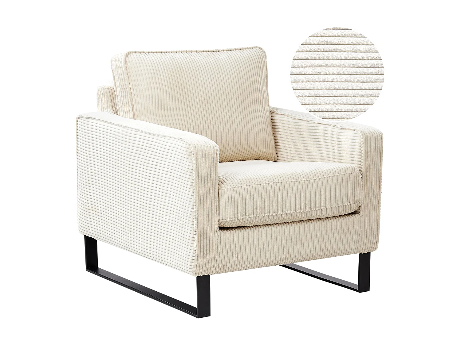 Fauteuil VIND Velours côtelé Beige clair
