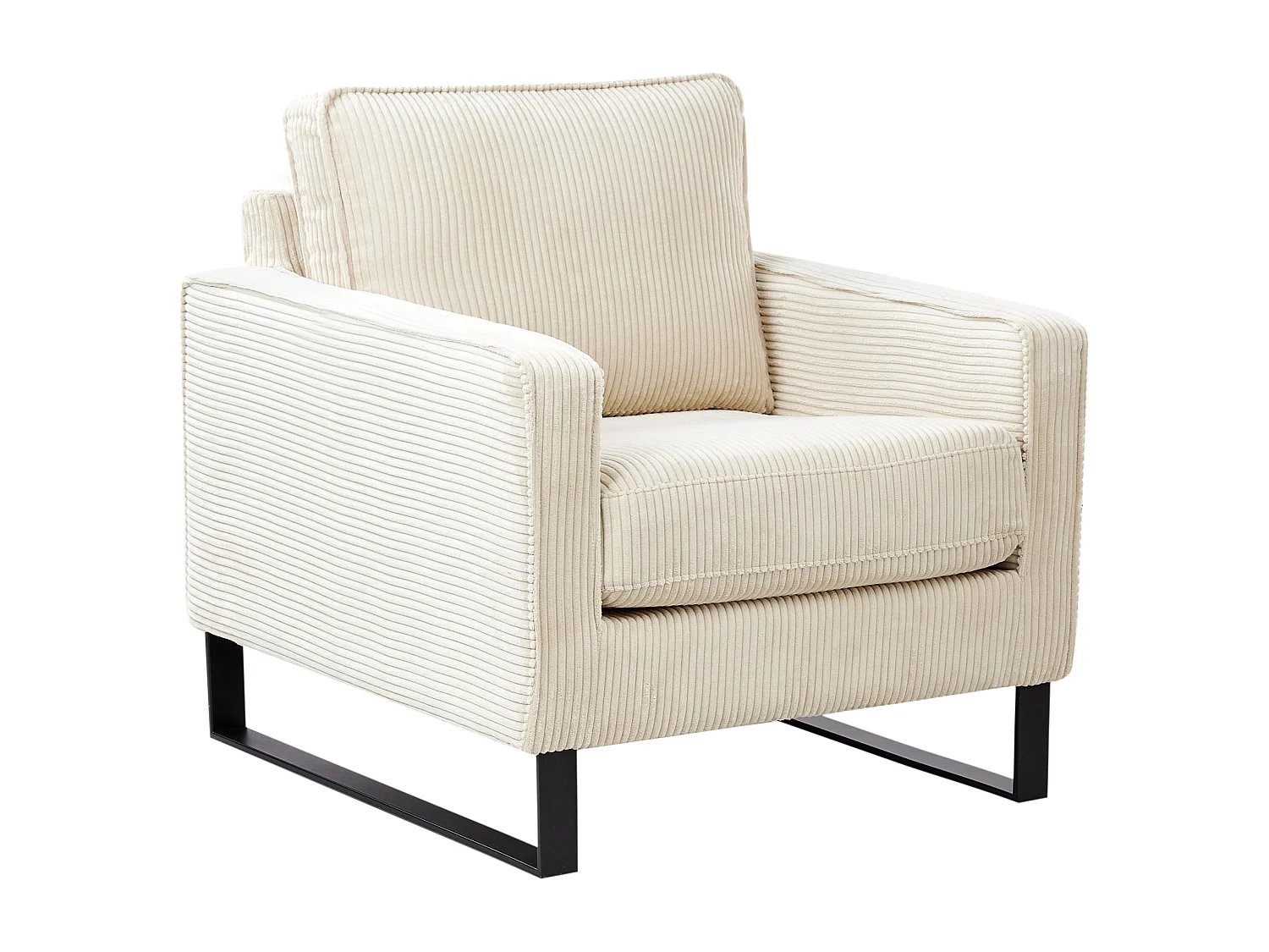 Fauteuil VIND Velours côtelé Beige clair