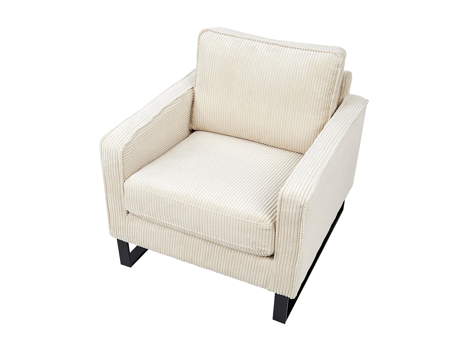 Fauteuil VIND Velours côtelé Beige clair