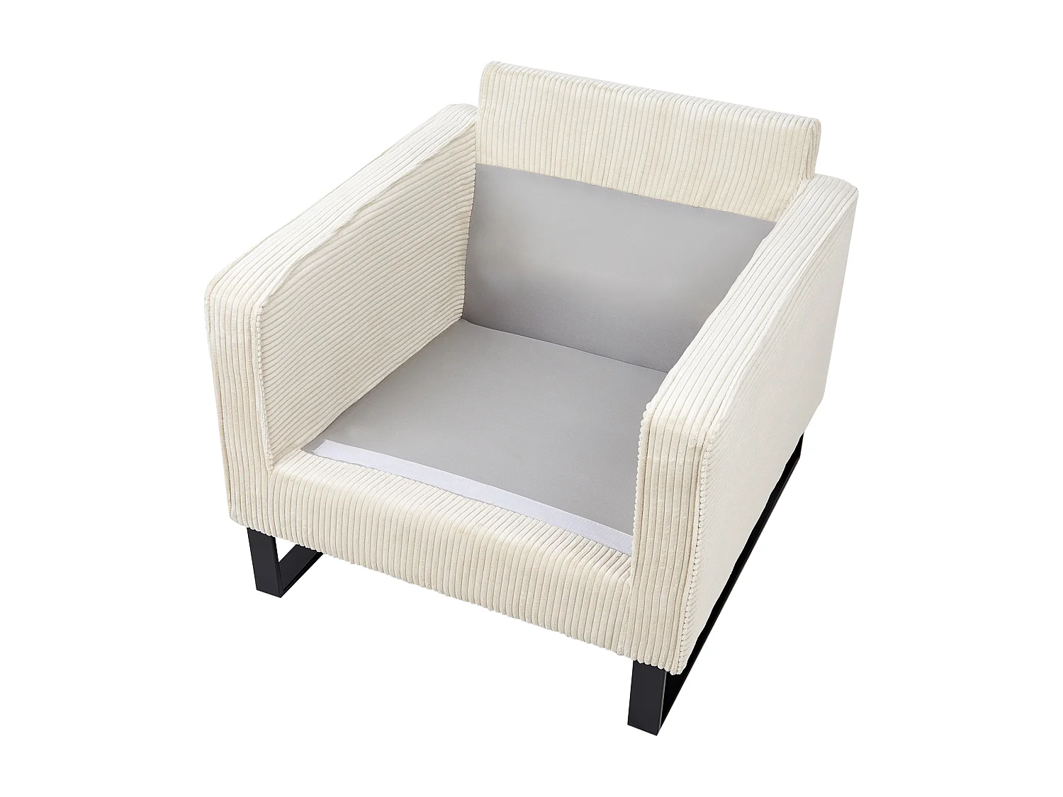 Fauteuil VIND Velours côtelé Beige clair