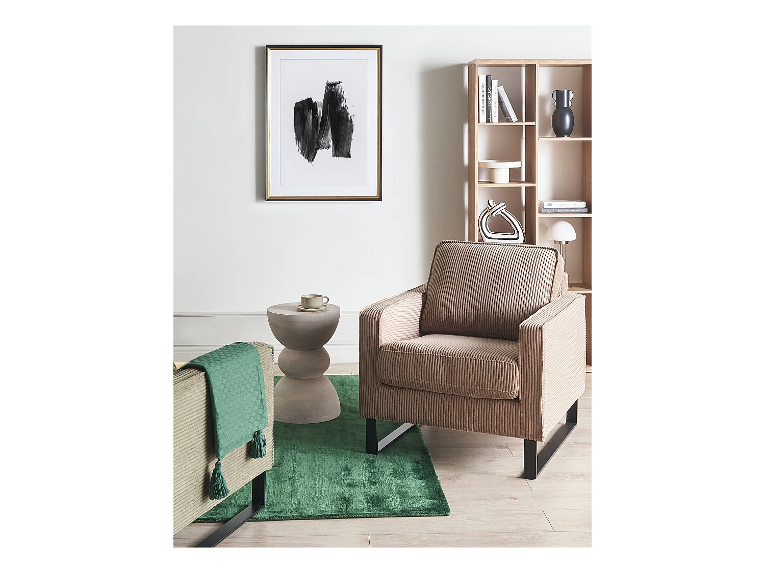 Fauteuil VIND Velours côtelé Beige