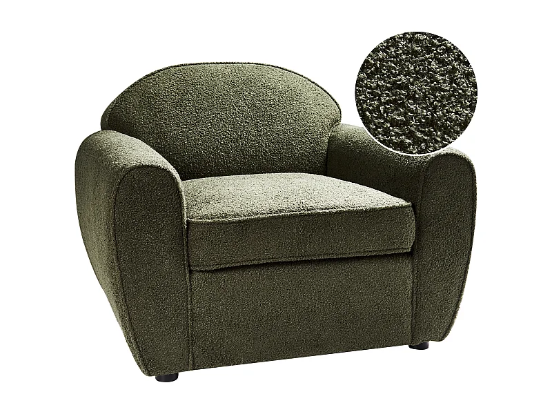 Fotel ELLEDE Boucle Ciemnozielony