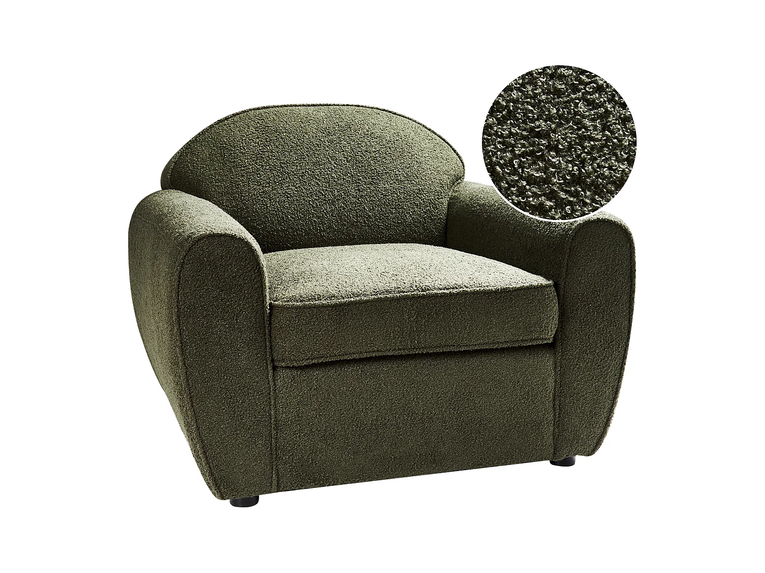 Fauteuil ELLEDE Bouclé Vert foncé