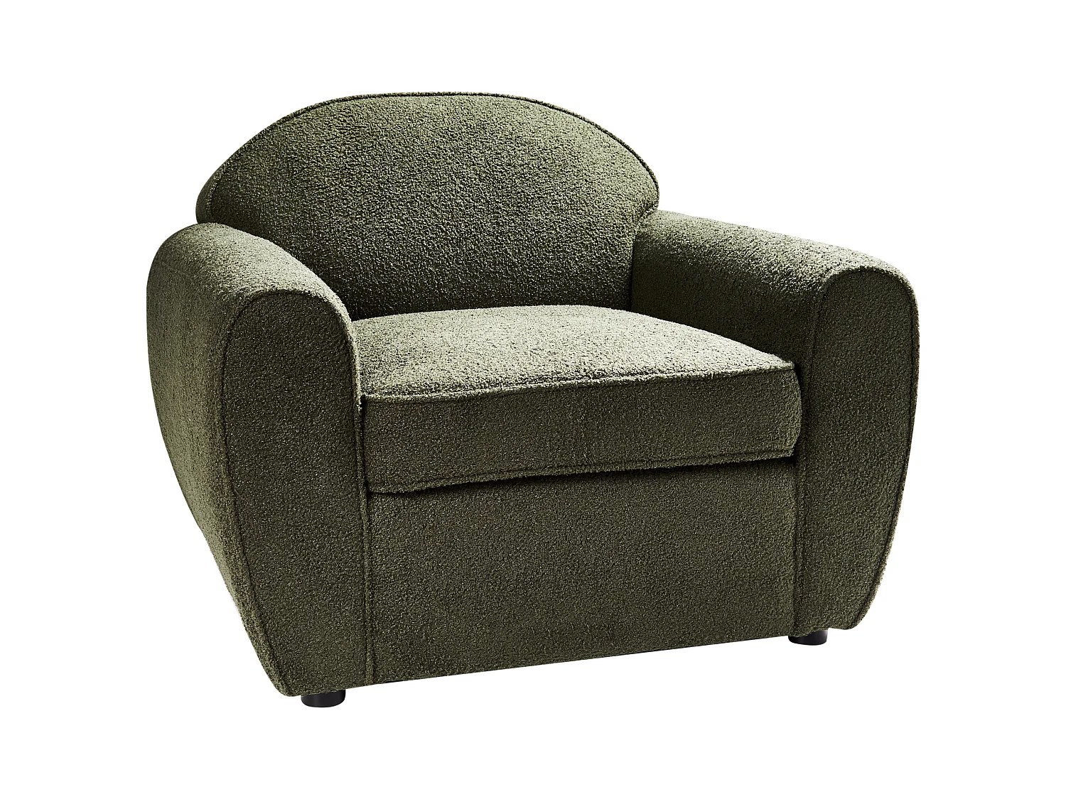 Fauteuil ELLEDE Bouclé Vert foncé