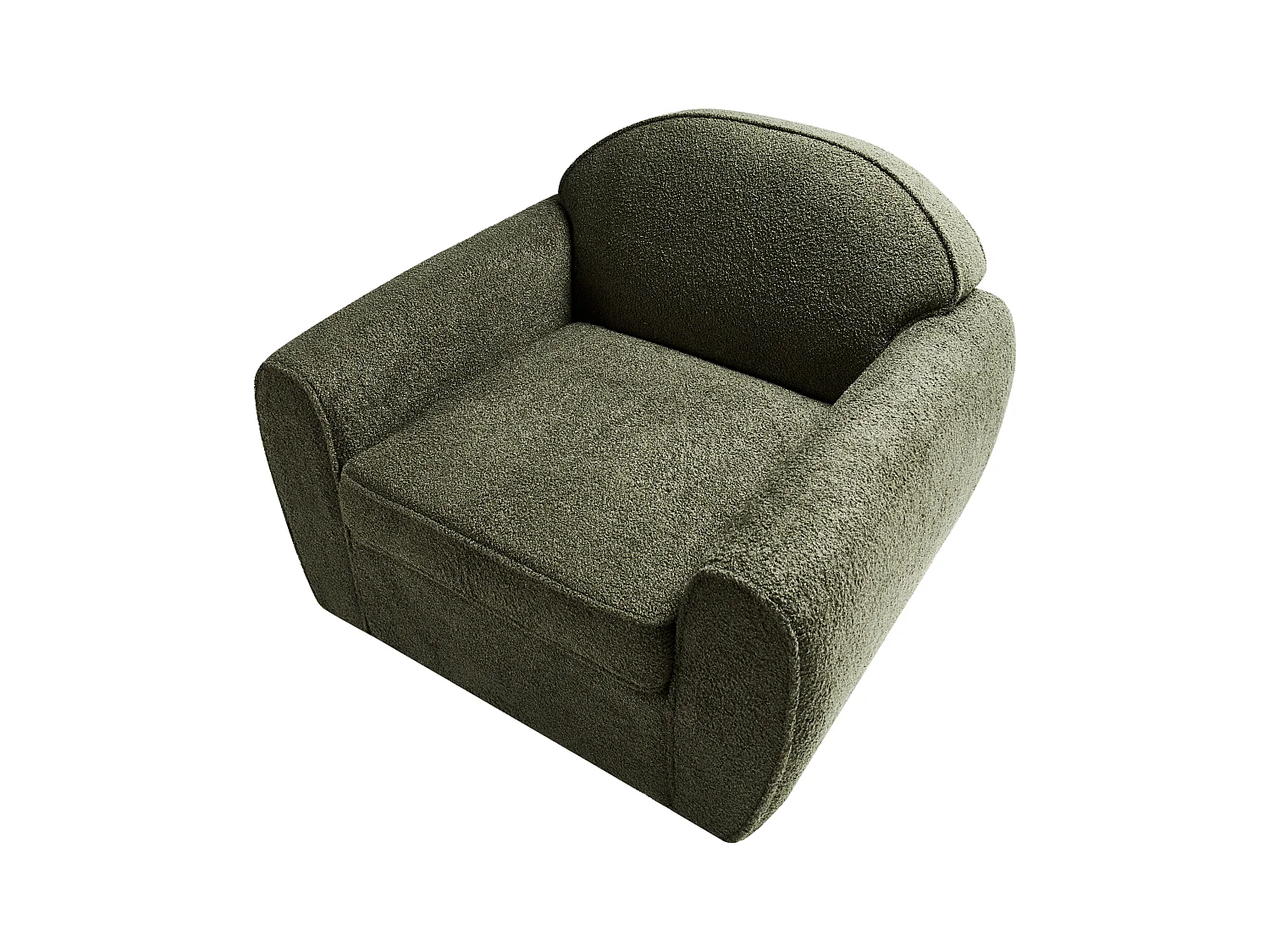 Fauteuil ELLEDE Bouclé Vert foncé