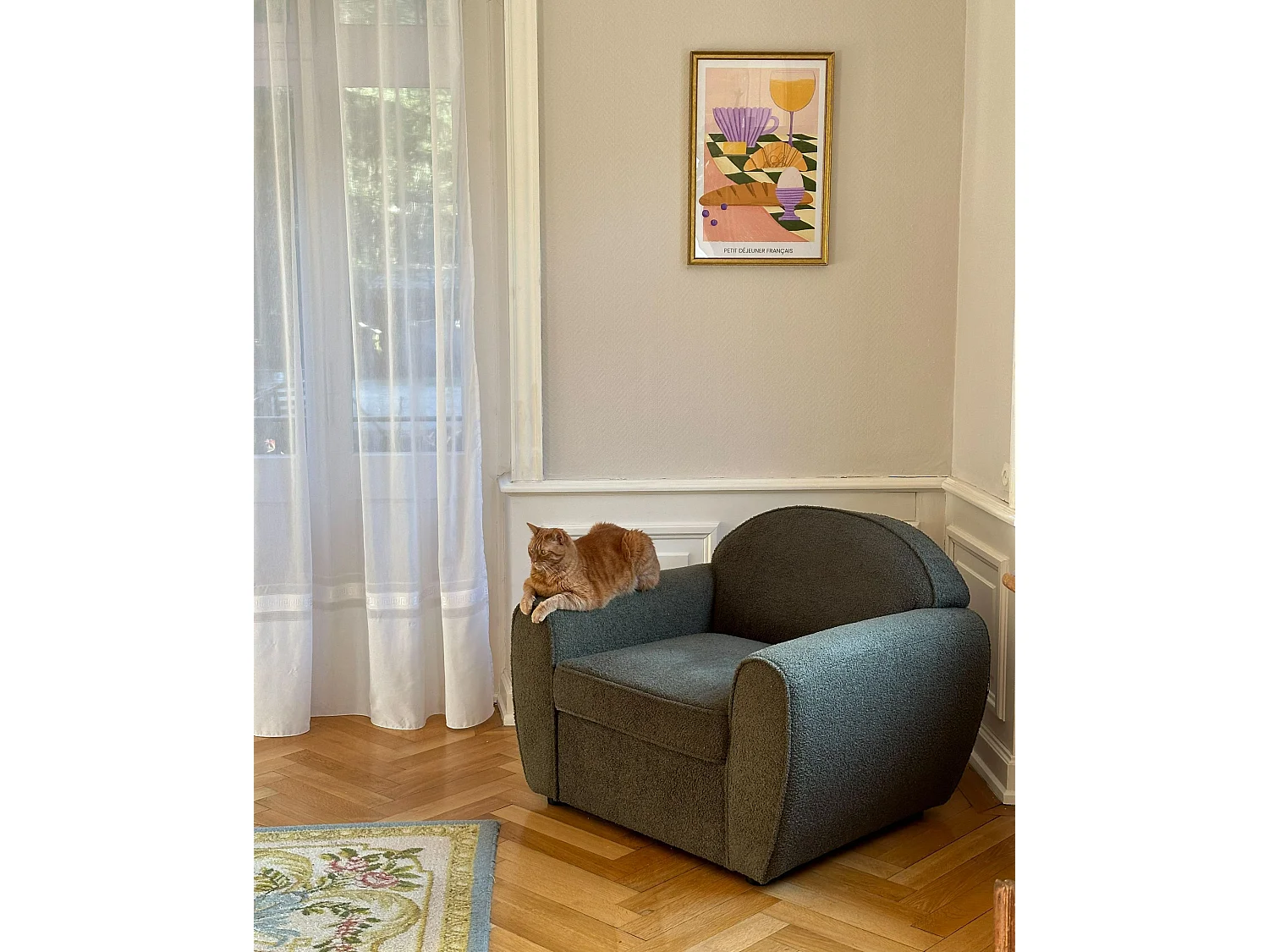 Armchair ELLEDE Boucle Dark Green