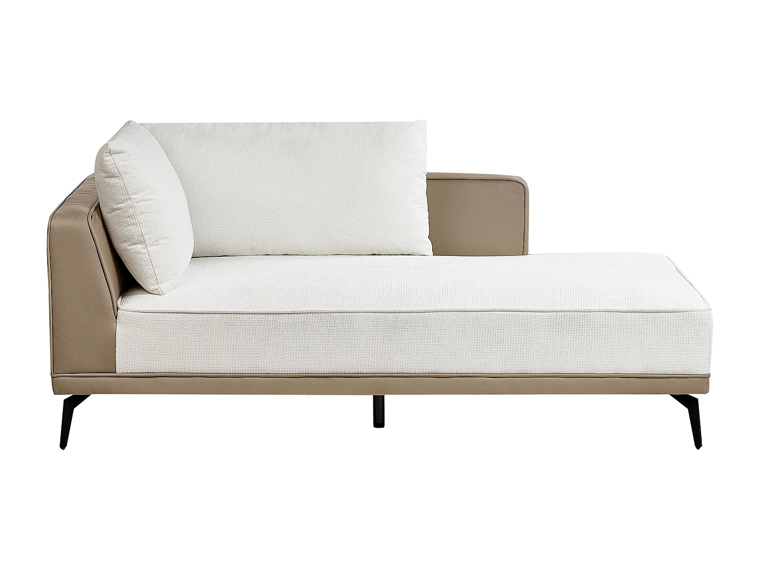 Ecksofa MYKEN Stoff Cremeweiss 3-Sitzer linksseitig