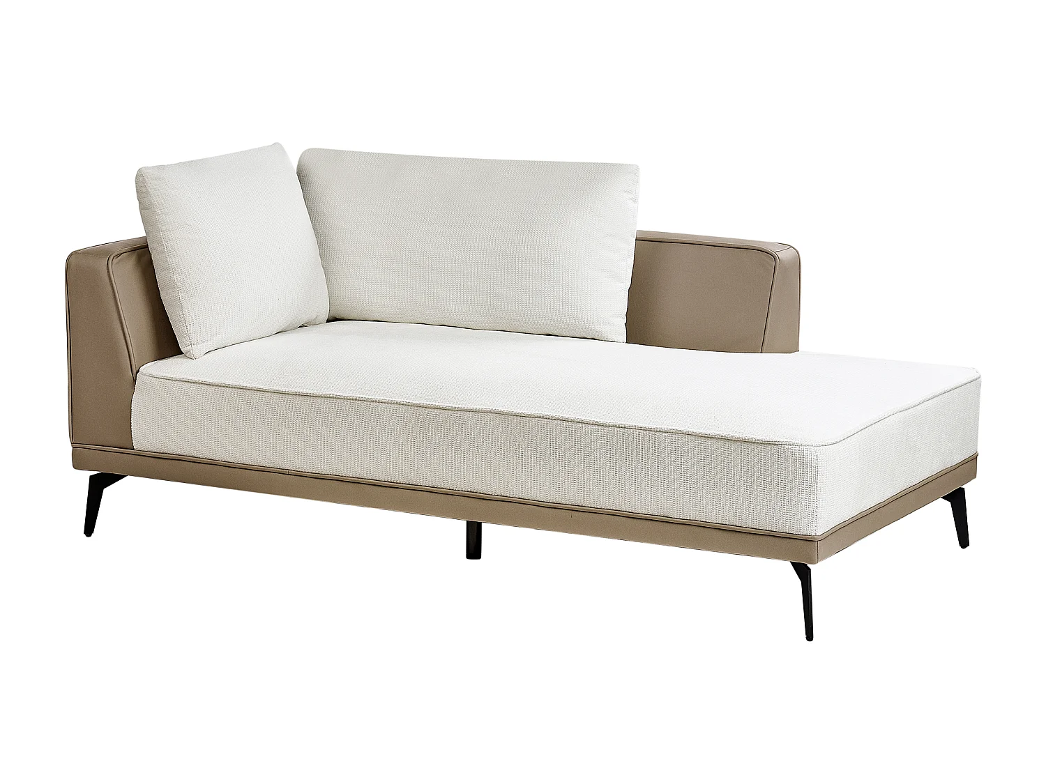 Ecksofa MYKEN Stoff Cremeweiss 3-Sitzer linksseitig