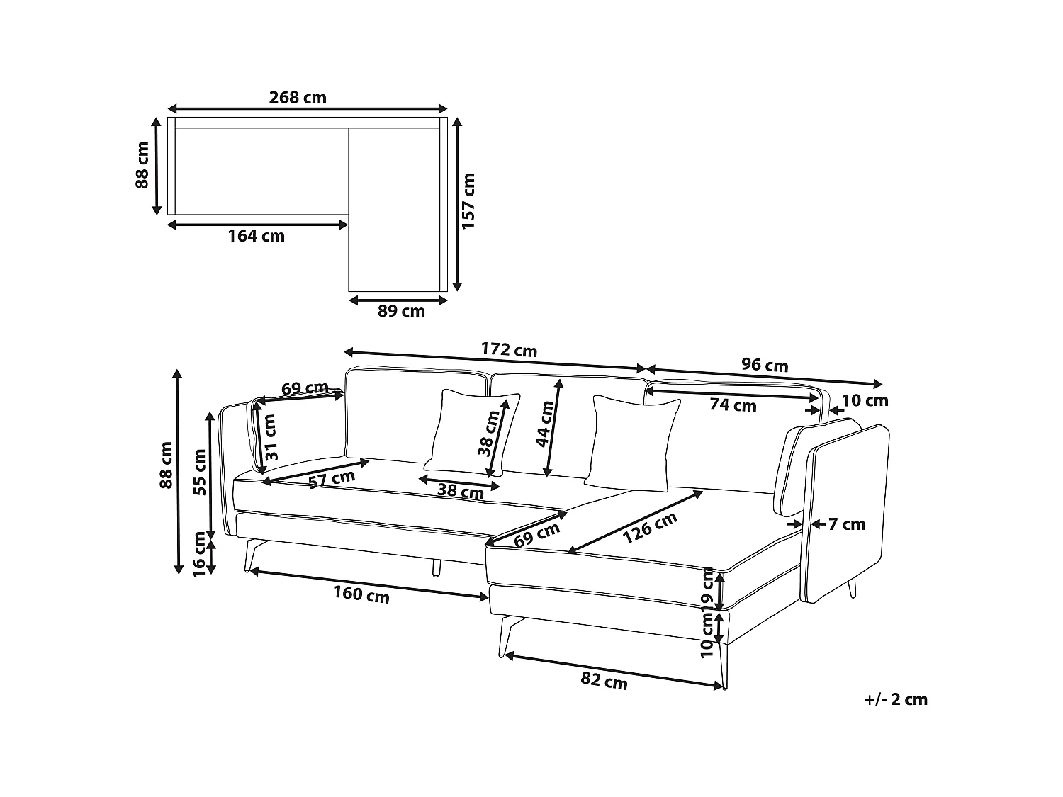 Divano angolare ALTAN Tessuto Bordeaux 3 posti Lato Sinistro
