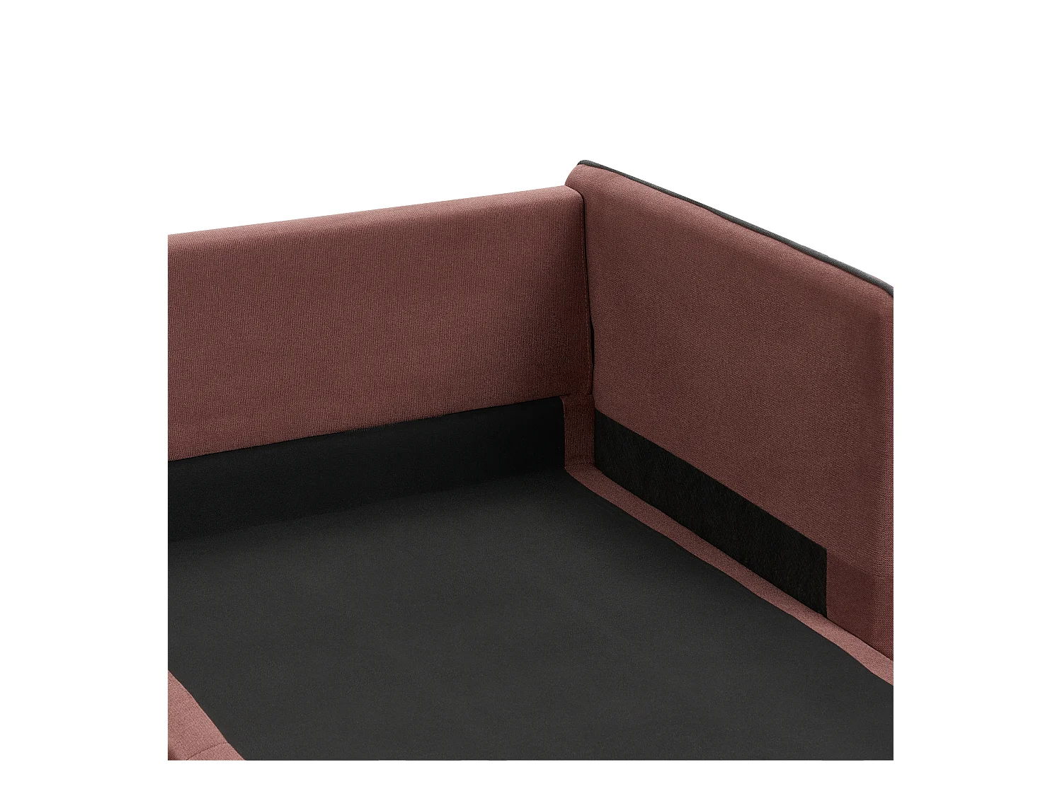 Canapé d'Angle Moderne Côté droite 3 Places avec Coussins Rembourré en Polyester Rouge Bordeaux Altan