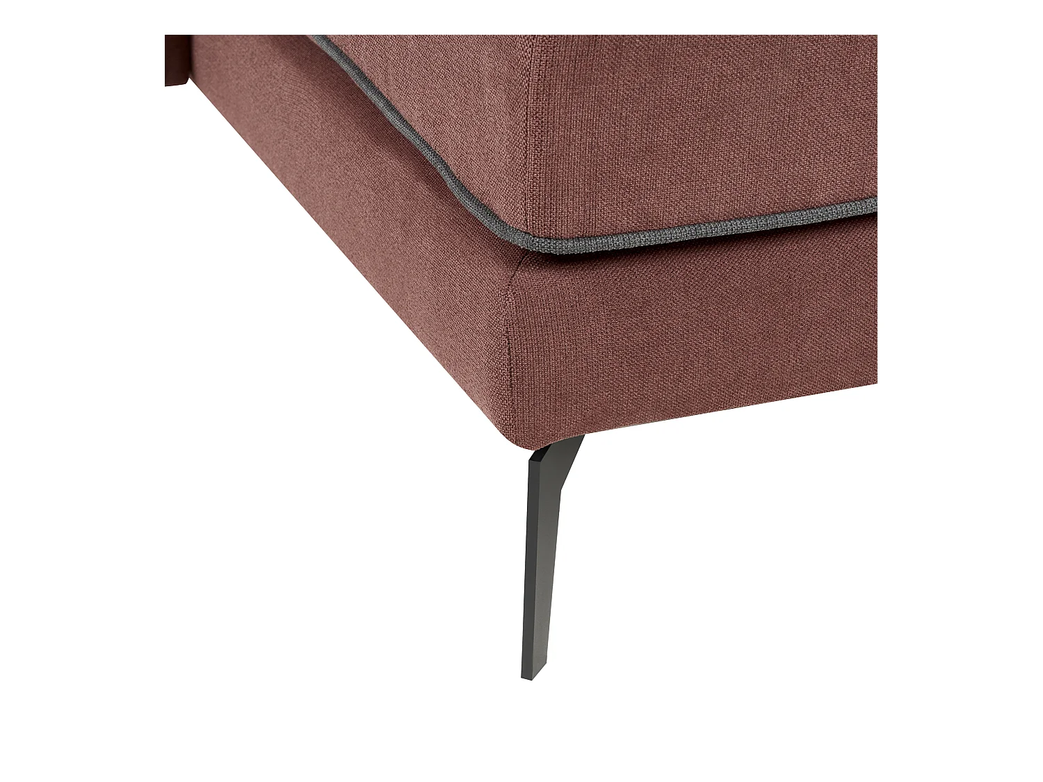 Canapé d'Angle Moderne Côté droite 3 Places avec Coussins Rembourré en Polyester Rouge Bordeaux Altan