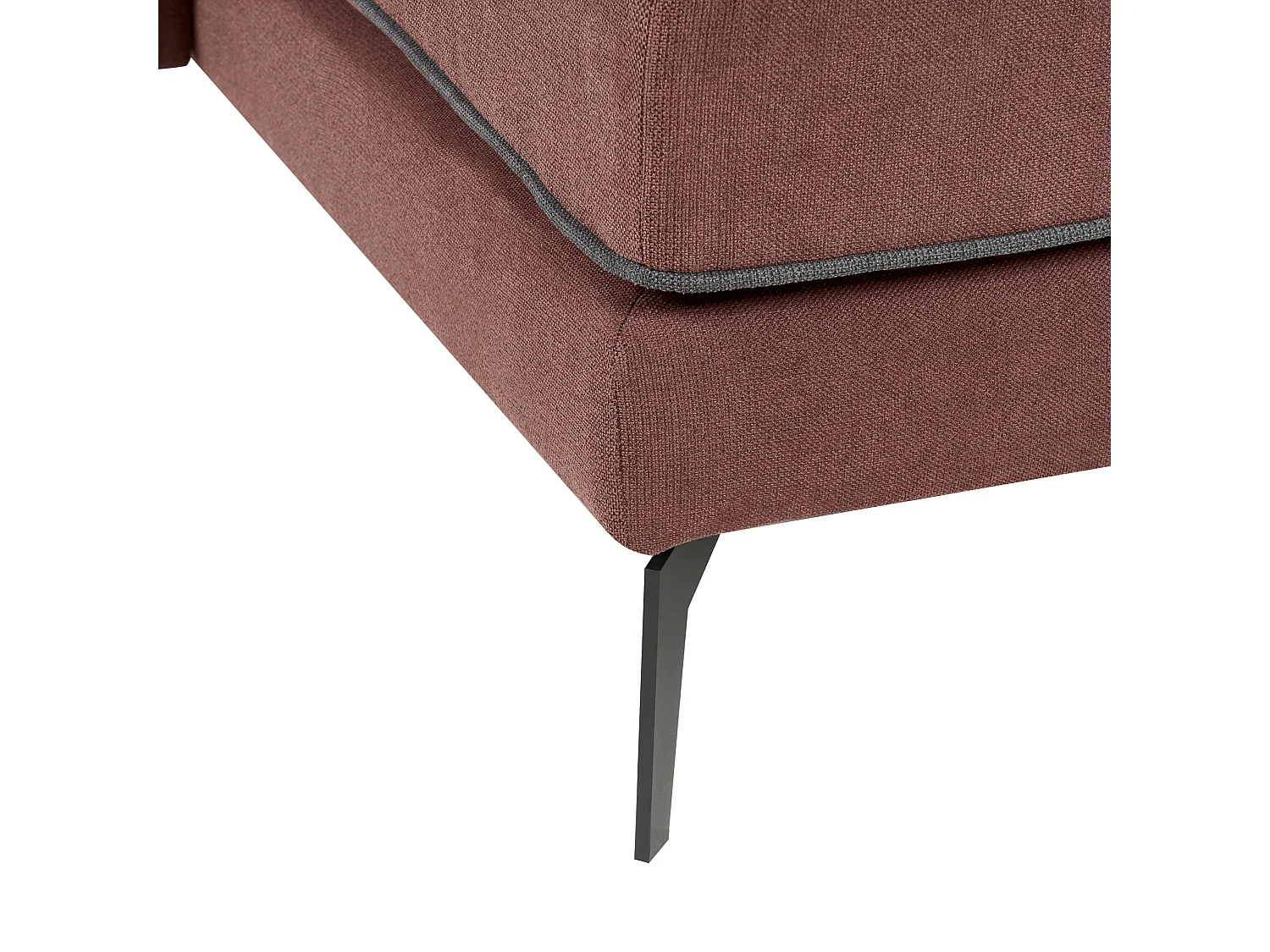Canapé d'Angle Moderne Côté droite 3 Places avec Coussins Rembourré en Polyester Rouge Bordeaux Altan